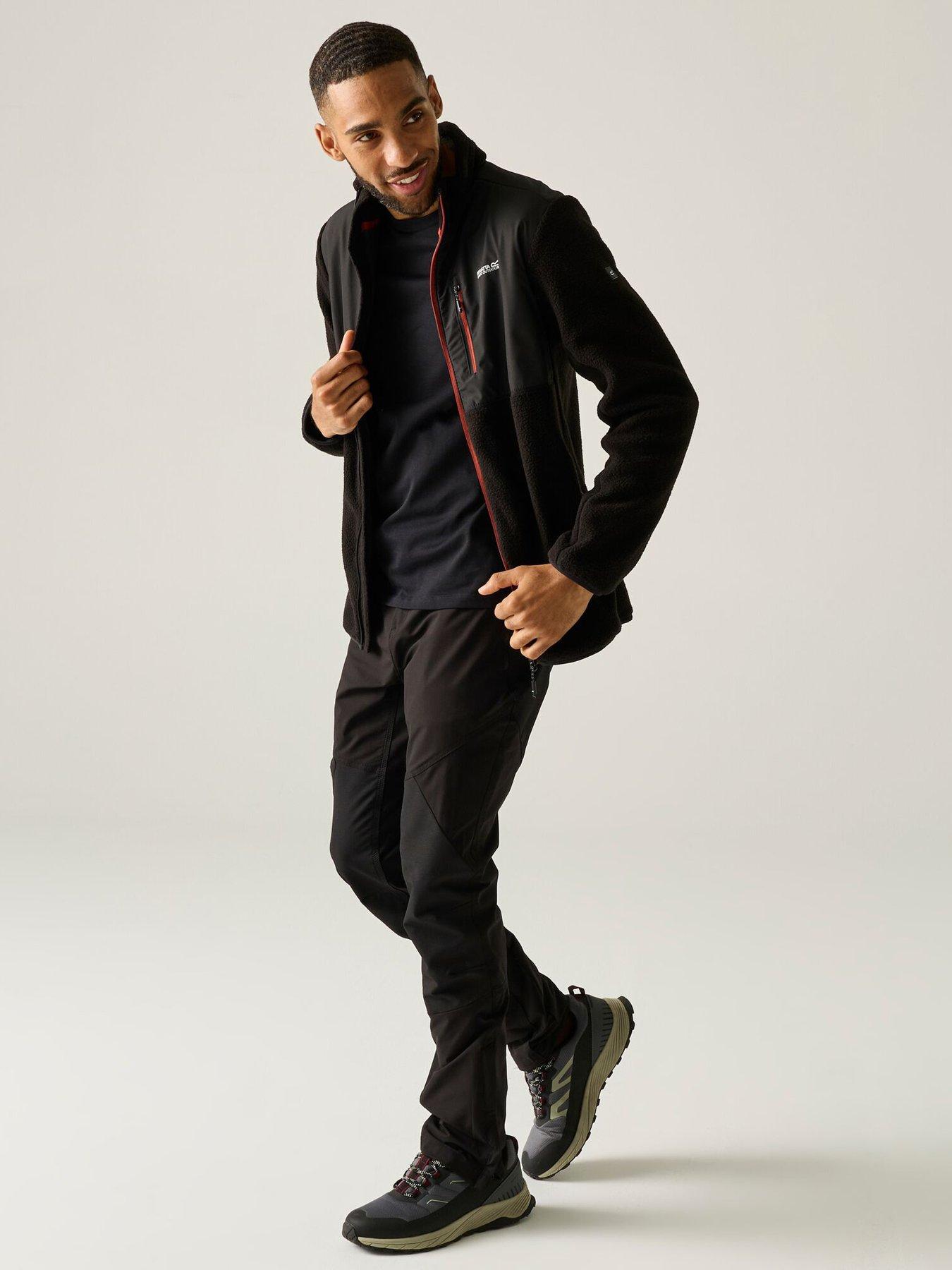 Image 2 of 7 of Regatta Men's Morran Water Resistant Full Zip Fleece Jacket &nbsp;- Black Burnt Henna
