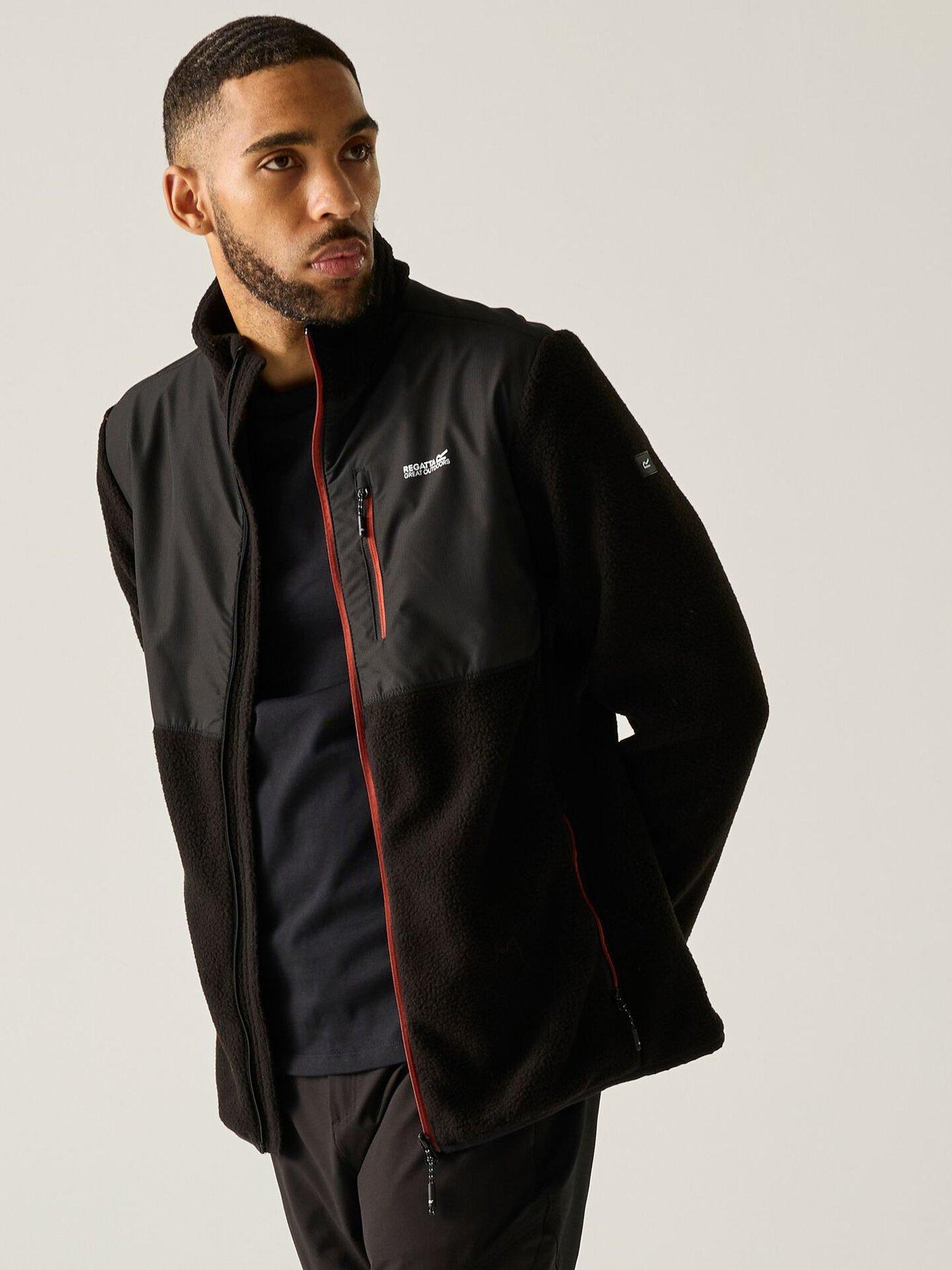 Image 4 of 7 of Regatta Men's Morran Water Resistant Full Zip Fleece Jacket &nbsp;- Black Burnt Henna