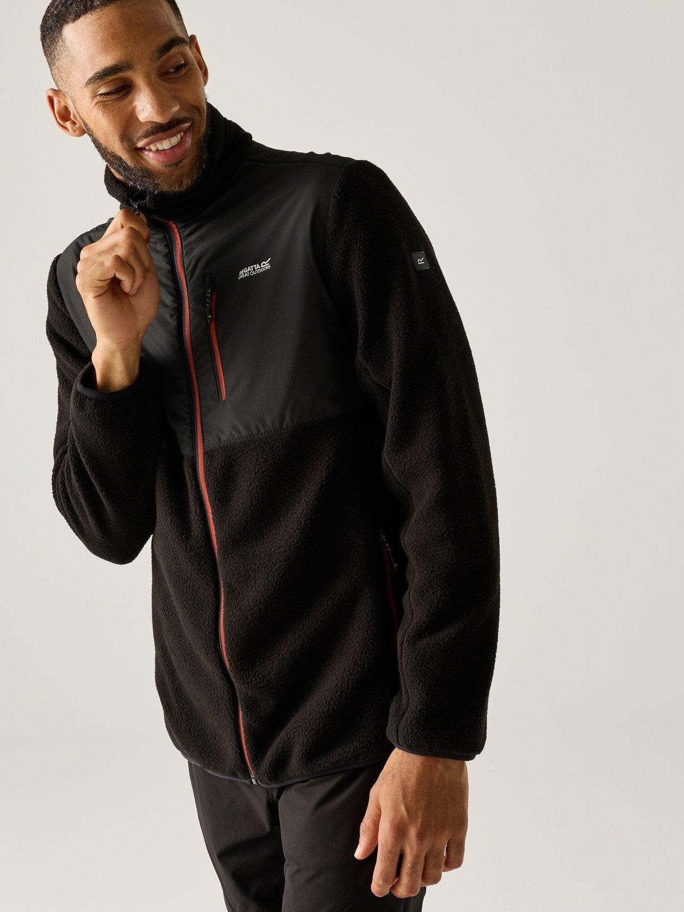 Image 5 of 7 of Regatta Men's Morran Water Resistant Full Zip Fleece Jacket &nbsp;- Black Burnt Henna