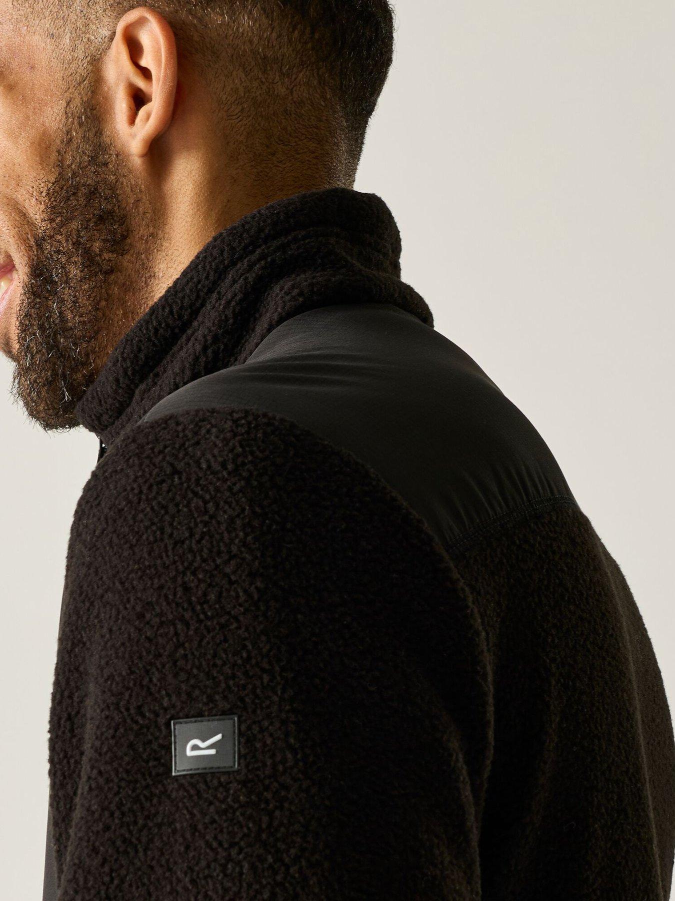 Image 6 of 7 of Regatta Men's Morran Water Resistant Full Zip Fleece Jacket &nbsp;- Black Burnt Henna