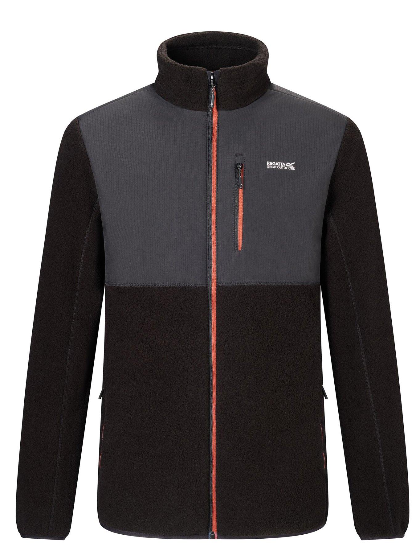 Image 7 of 7 of Regatta Men's Morran Water Resistant Full Zip Fleece Jacket &nbsp;- Black Burnt Henna