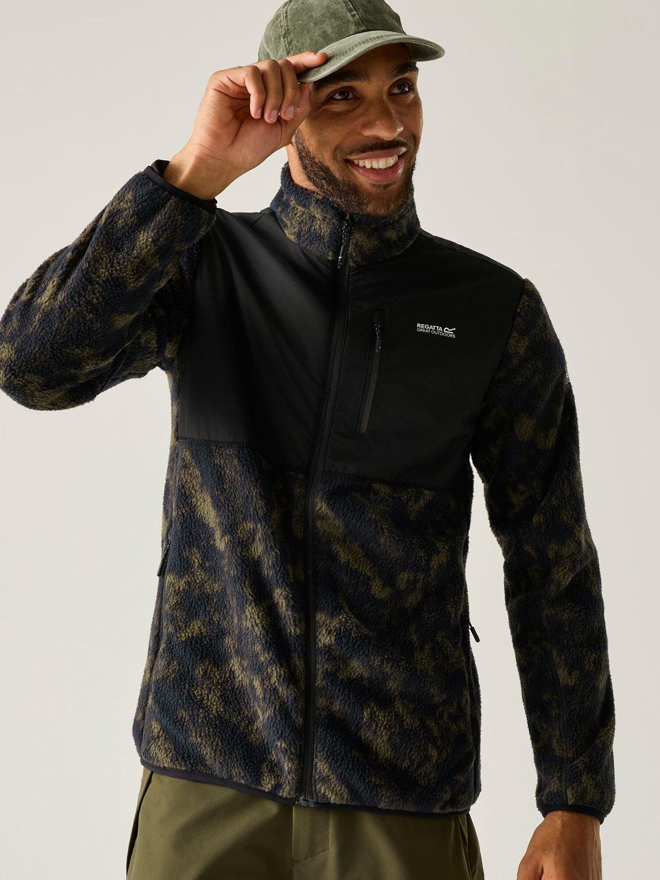 Regatta Men's Morran Water-Repellent Fleece Textured Print/Black Medium - Image 6
