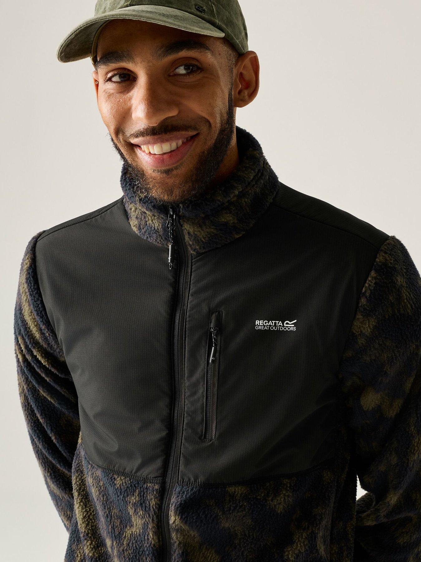 Image 4 of 6 of Regatta Mens Morran Hydropel Water-Repellent Breathable Full-Zip Fleece Jacket - Black