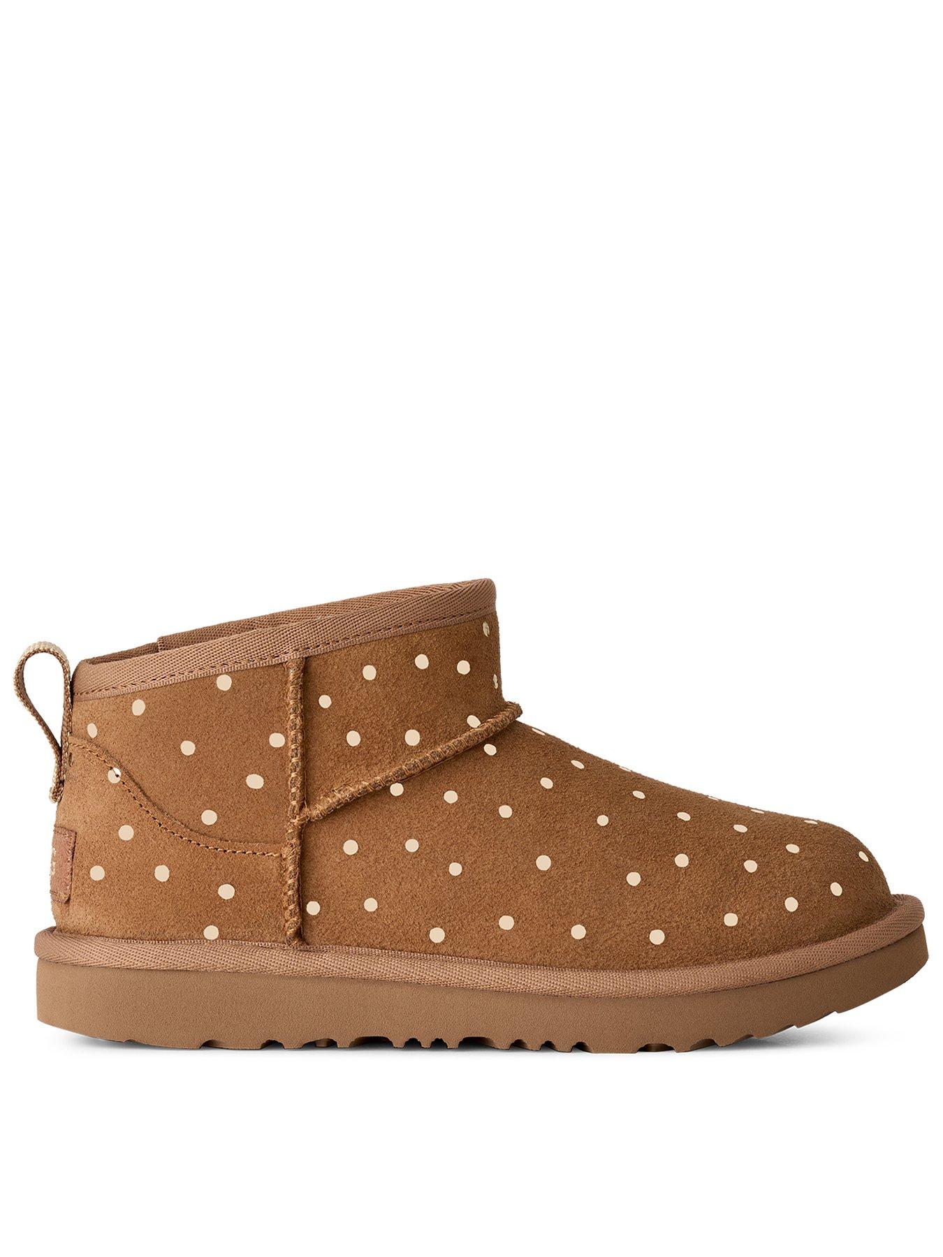 Image 1 of 5 of UGG Junior Girls Classic Ultra Mini Shiny Dots Boots - Chestnut