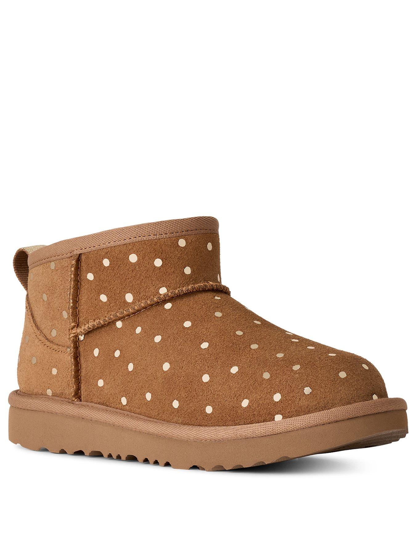 Image 2 of 5 of UGG Junior Girls Classic Ultra Mini Shiny Dots Boots - Chestnut