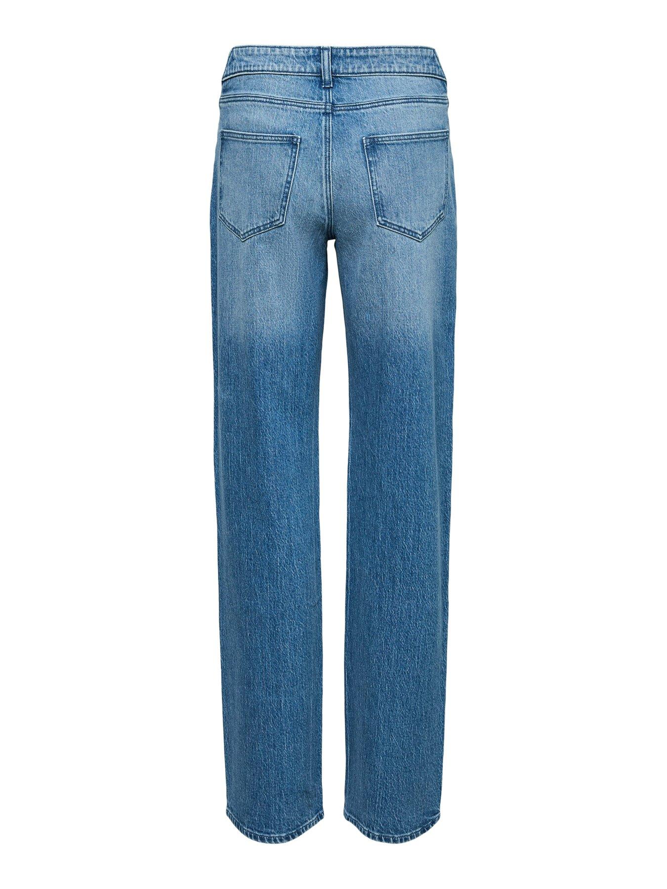 Image 5 of 6 of Mamalicious Womens Maternity Mlcuba Adjustable Waist Straight Jeans - Blue