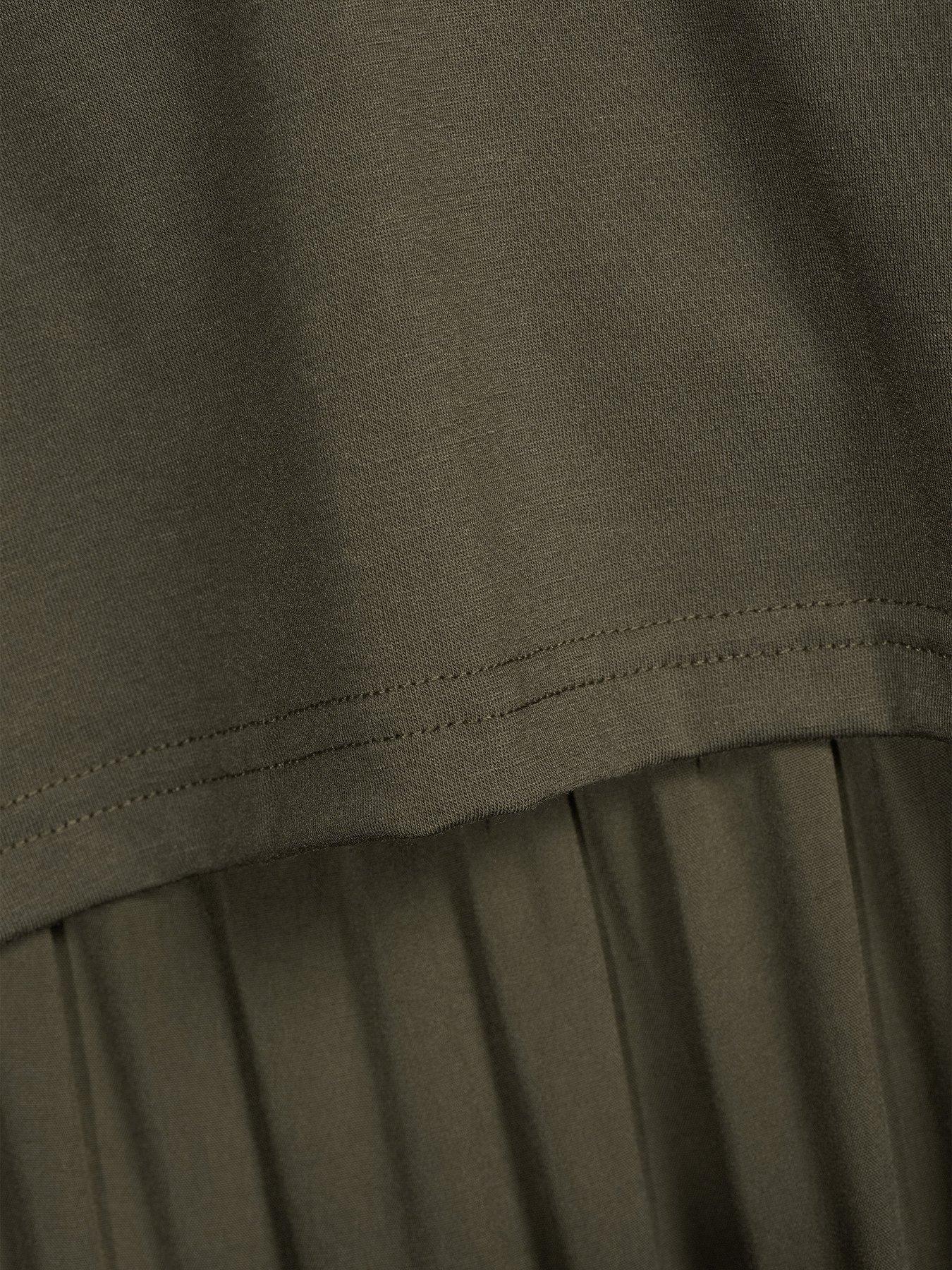 Image 4 of 5 of Mamalicious Mlcathy June Ls Mix Midi Dress 2f