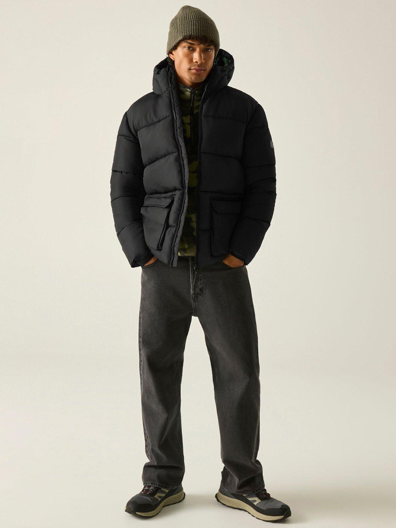 Image 2 of 7 of Regatta Mens Marek Quilted Hooded Short Jacket - Black Pineneedle