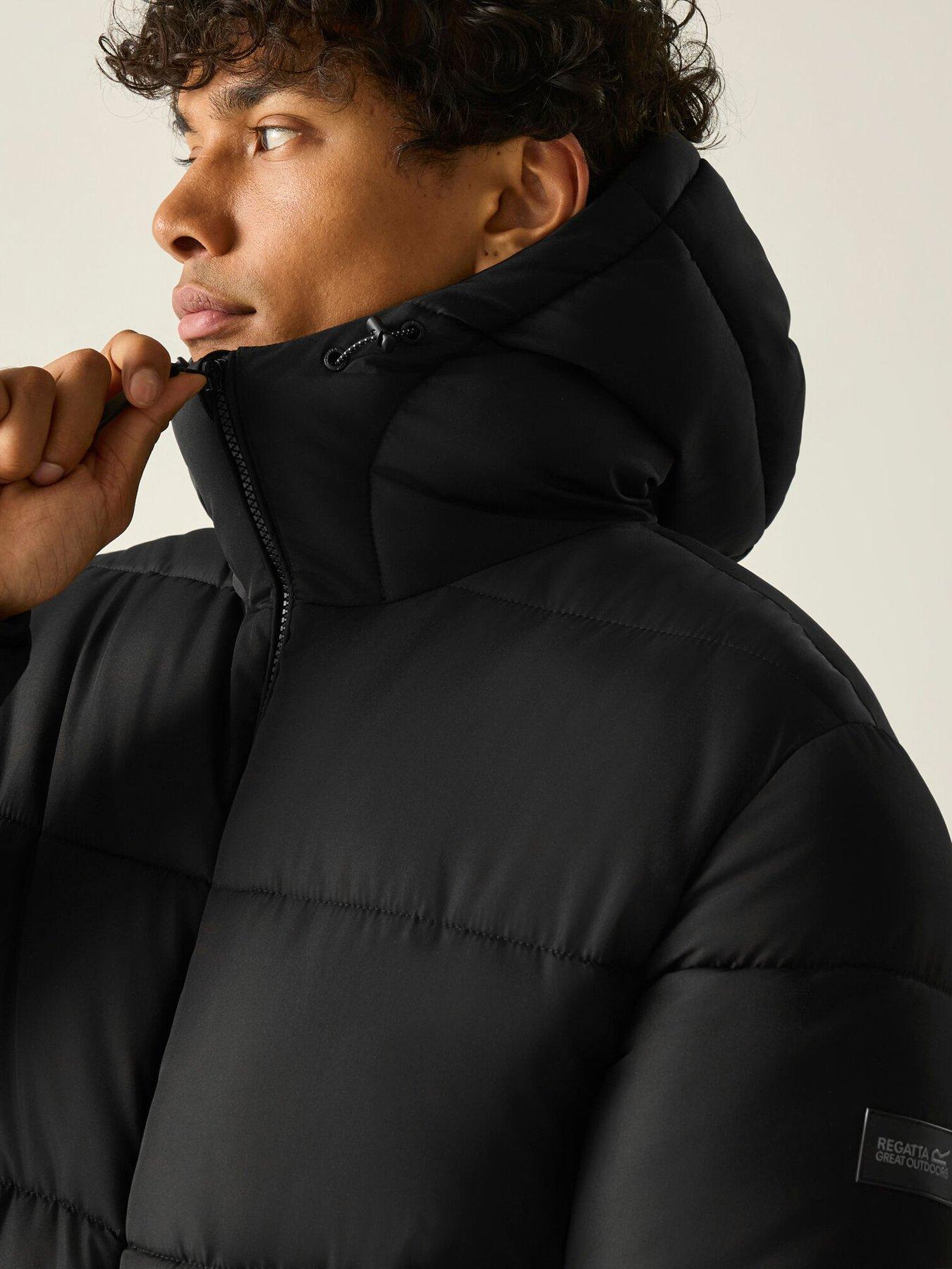 Image 4 of 7 of Regatta Mens Marek Quilted Hooded Short Jacket - Black Pineneedle