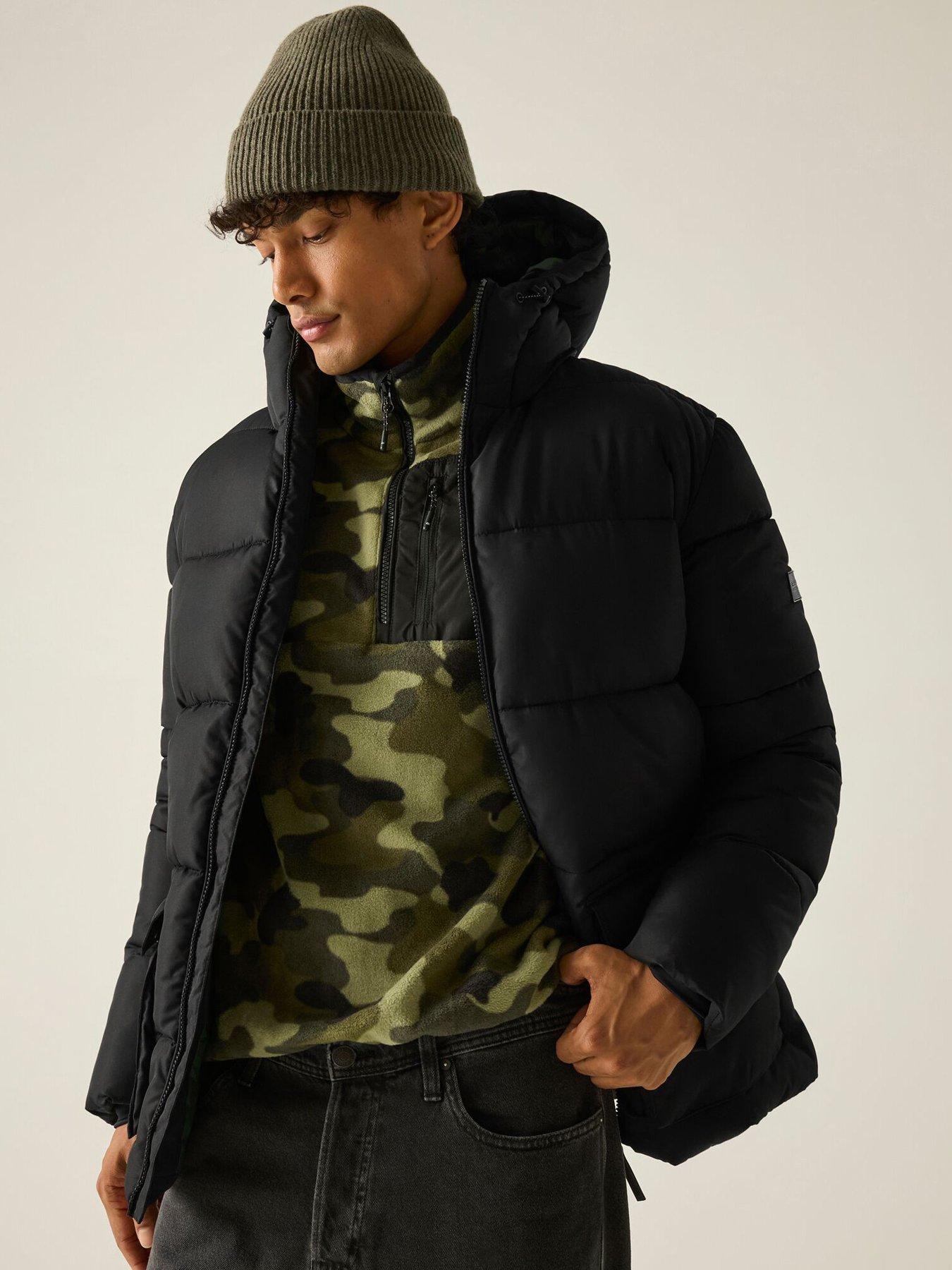 Image 6 of 7 of Regatta Mens Marek Quilted Hooded Short Jacket - Black Pineneedle