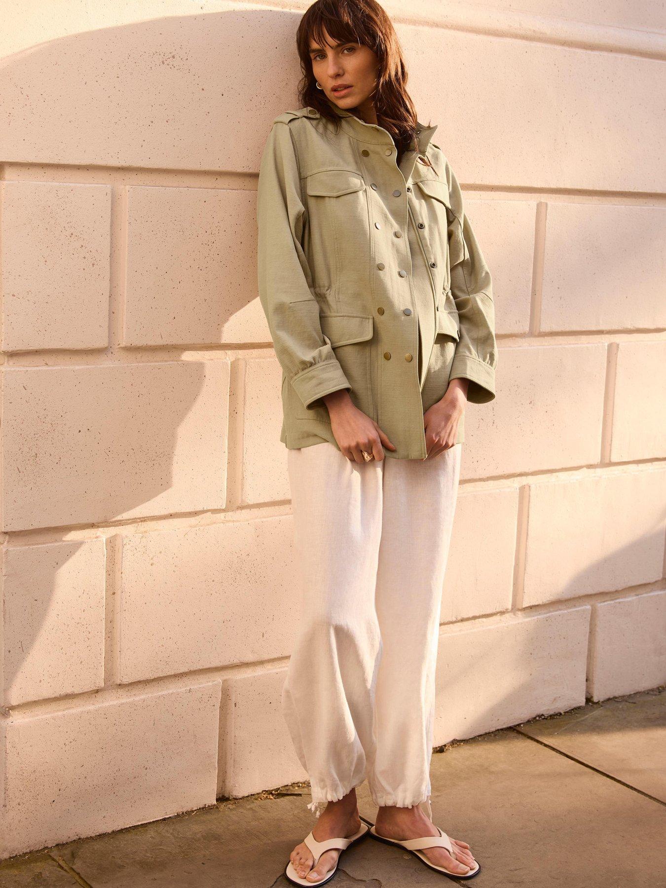 Image 3 of 6 of Mint Velvet Washed Pocket Shacket - Green