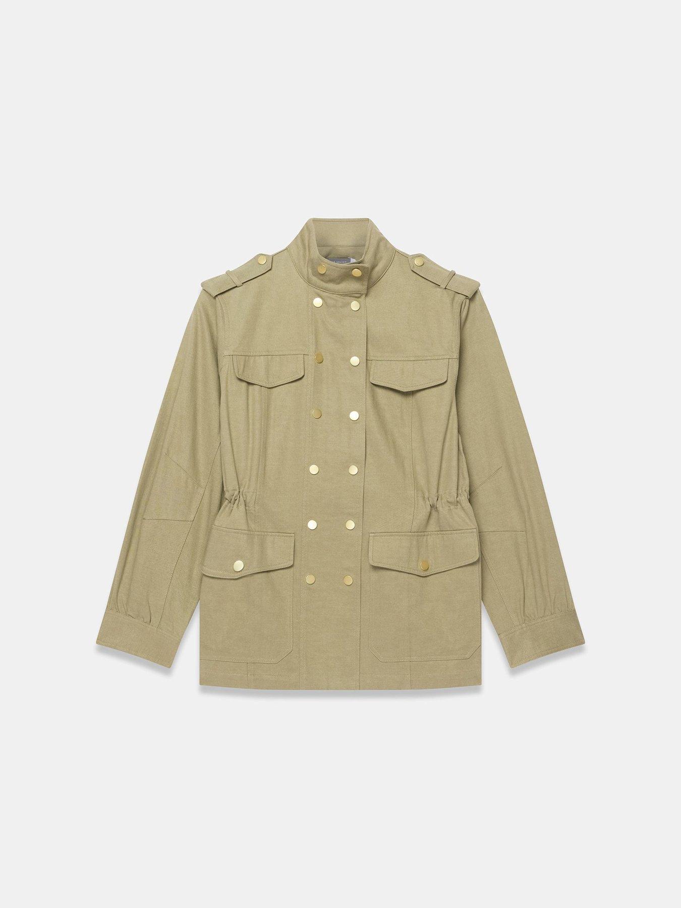 Image 5 of 6 of Mint Velvet Washed Pocket Shacket - Green