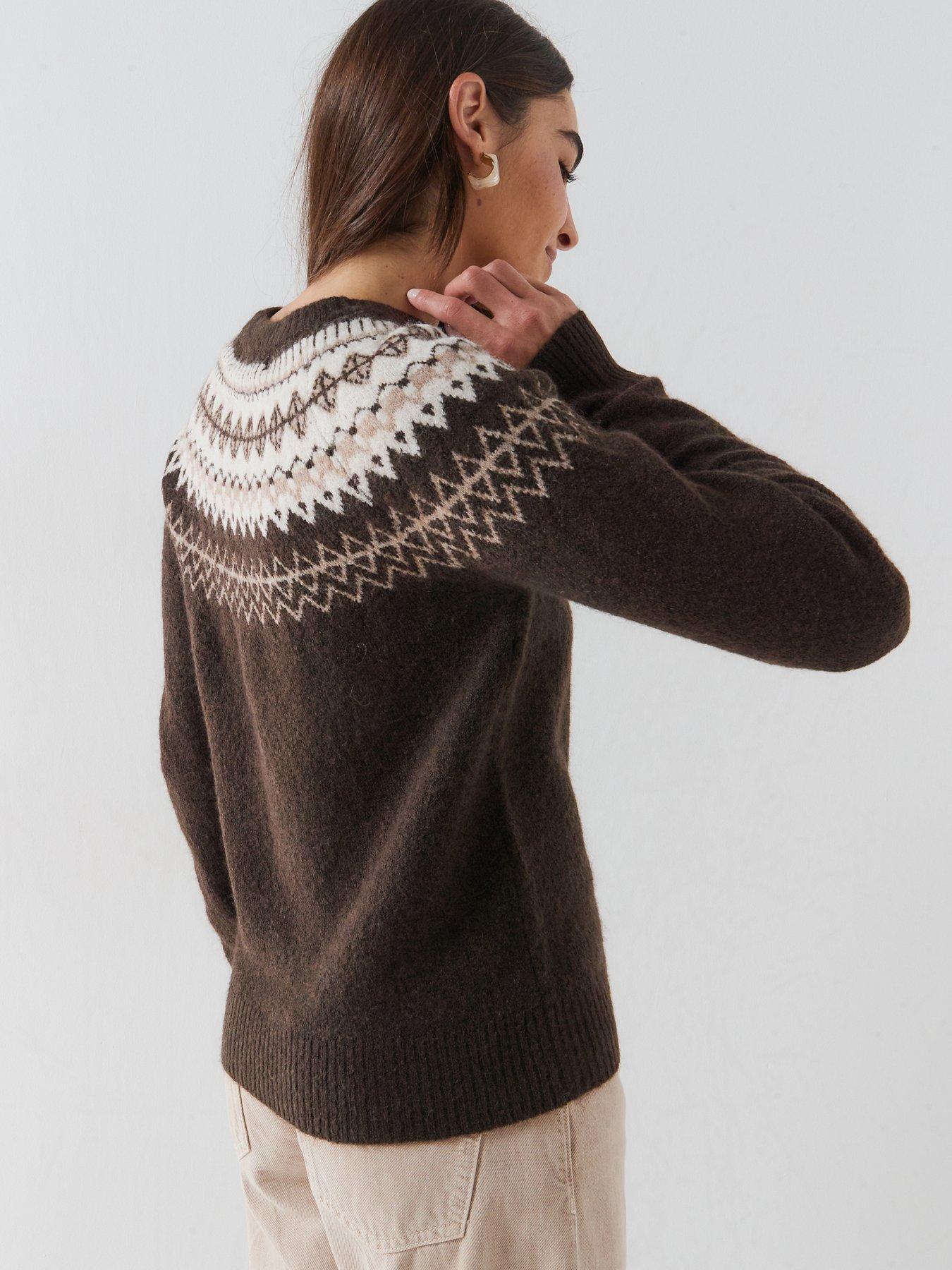 Image 2 of 6 of Vero Moda Womens Vmsimone Nordic Pullover Jumper - Brown