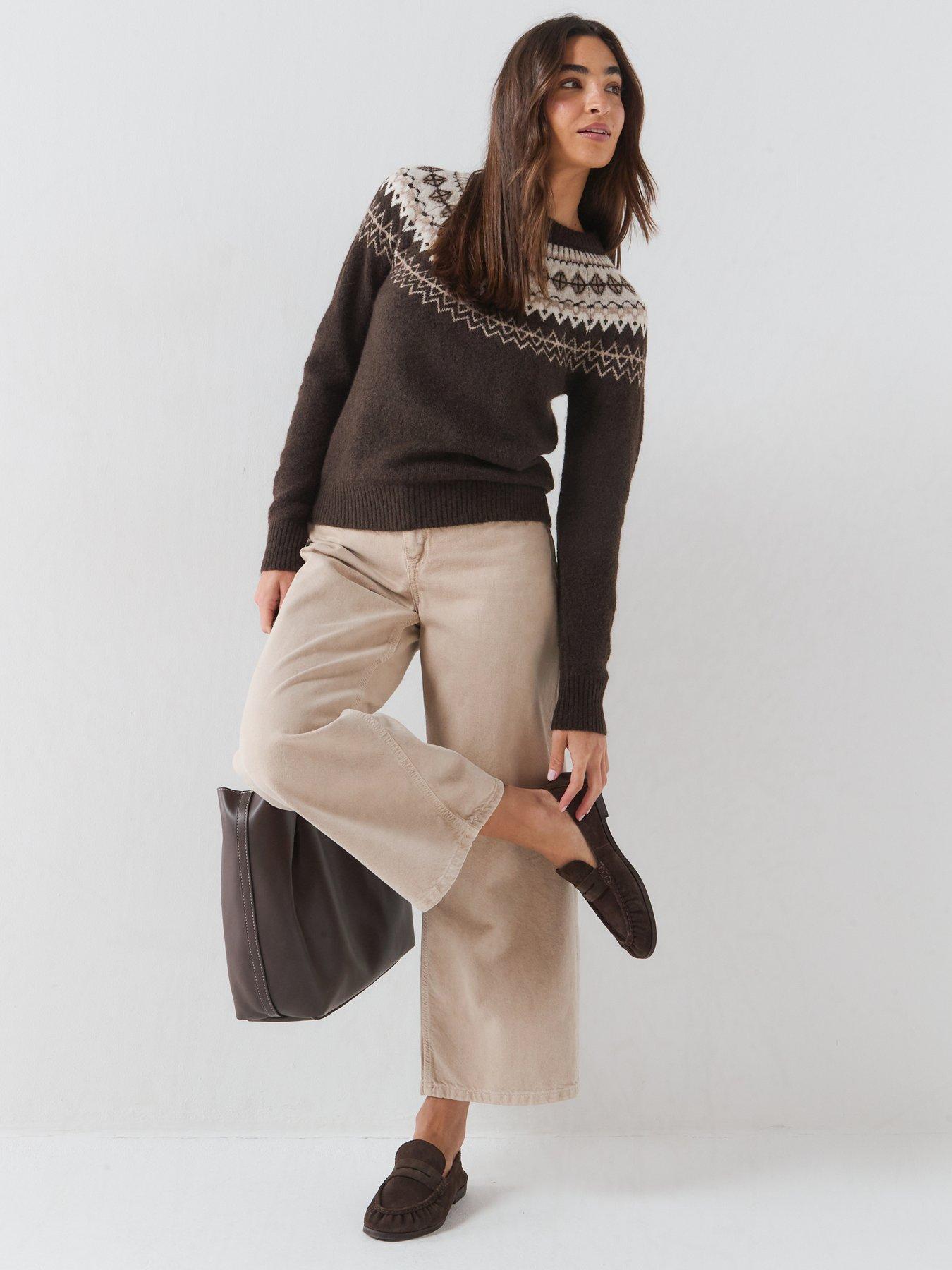 Image 3 of 6 of Vero Moda Womens Vmsimone Nordic Pullover Jumper - Brown