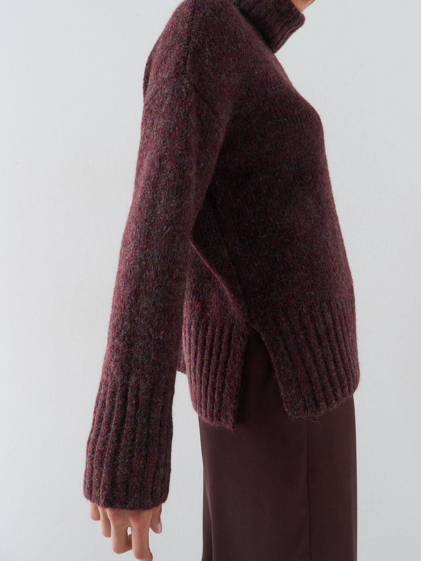 Image 5 of 6 of Vero Moda Womens Vmingrid Chunky Knit Roll Neck Soft-Touch Jumper - Red