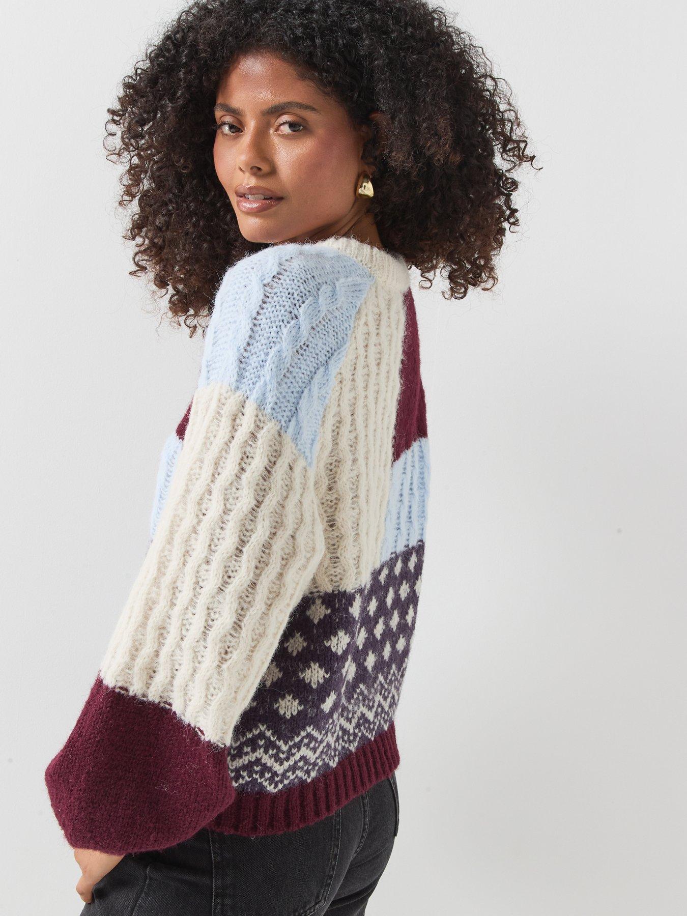 Image 2 of 6 of Vero Moda Womens Vmkristin Patchwork Pull Over Jumper - Multi