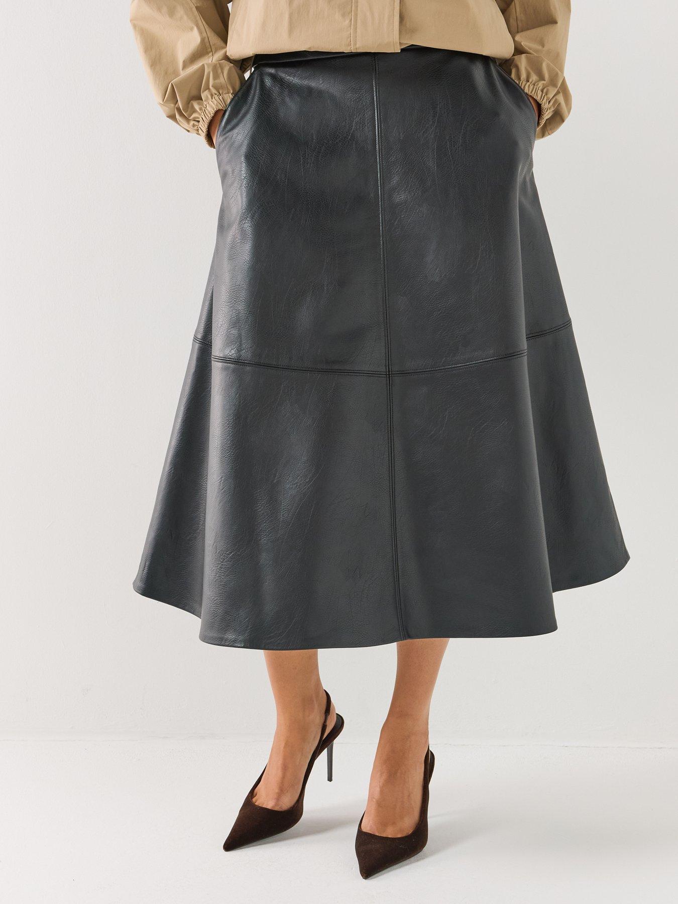 Image 4 of 6 of JDY Womens High Waist A-line Midi Skirt - Black