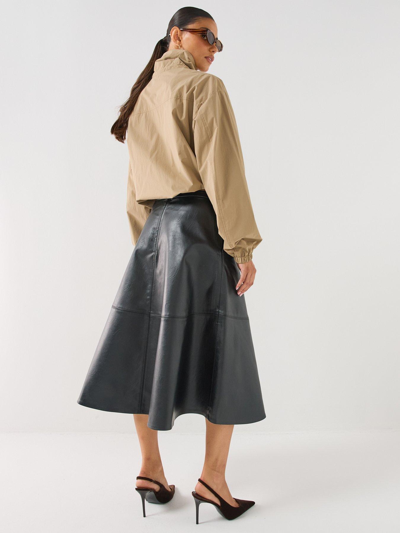 Image 5 of 6 of JDY Womens High Waist A-line Midi Skirt - Black