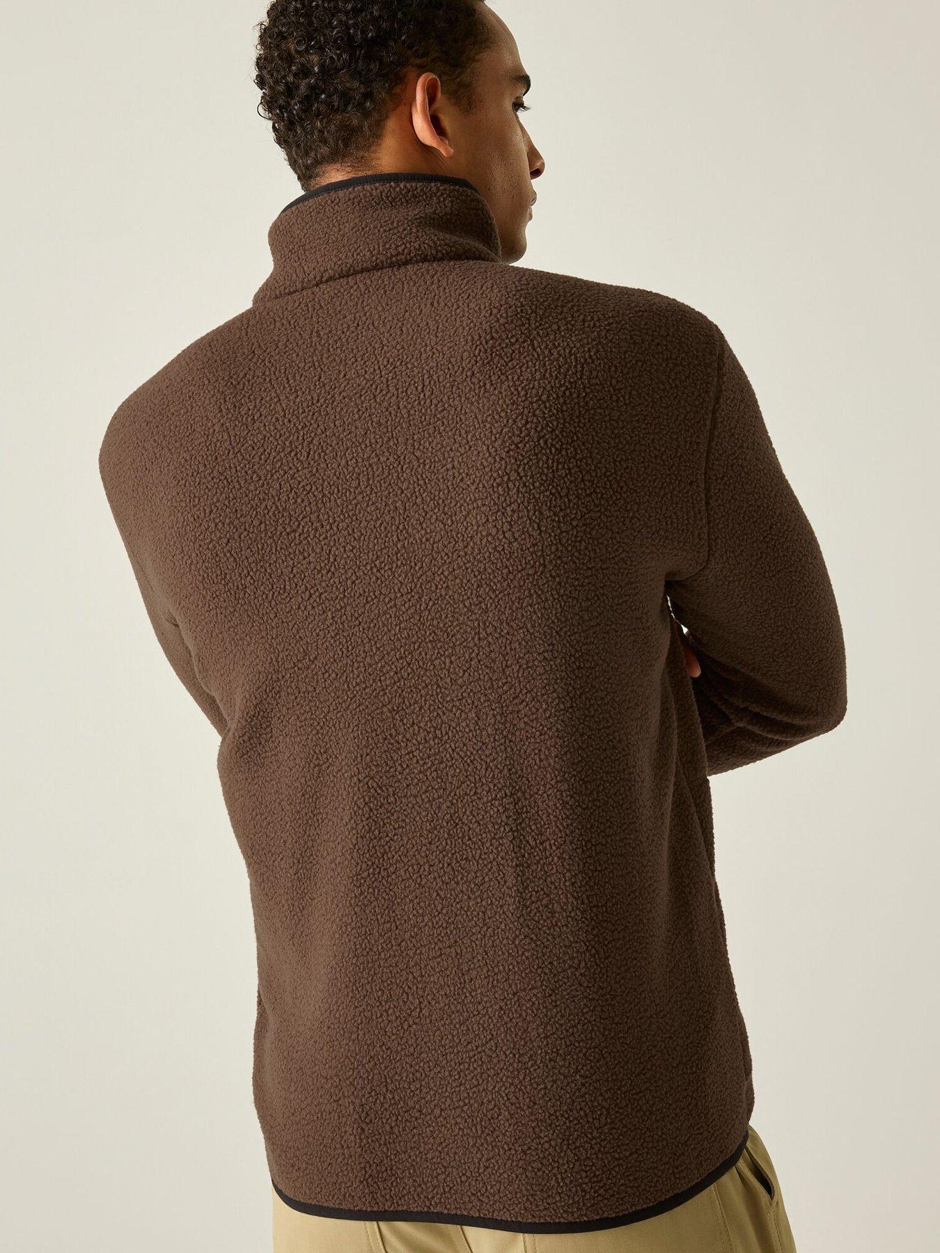 Image 2 of 6 of Regatta Mens Frankie Borg Full Zip Funnel Neck Fleece - Brown