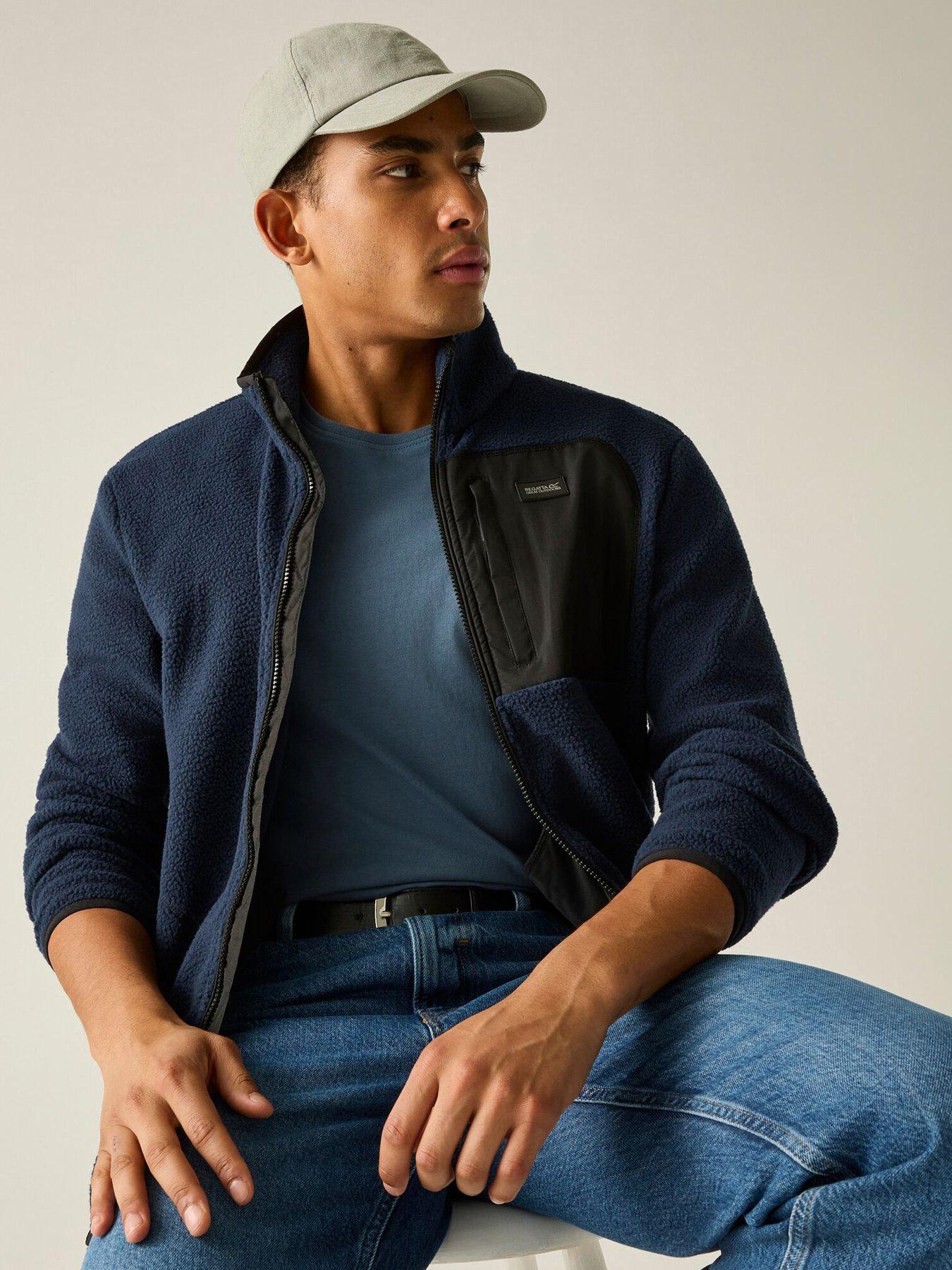 Image 1 of 7 of Regatta Mens Frankie Full Zip Borg Fleece Jacket - Navy/Black