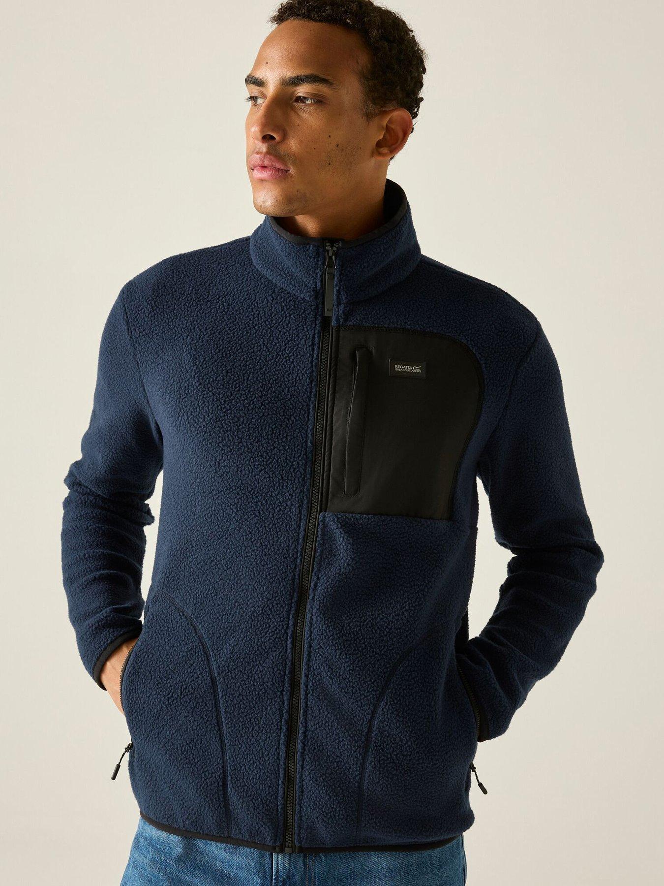 Image 2 of 7 of Regatta Mens Frankie Full Zip Borg Fleece Jacket - Navy/Black