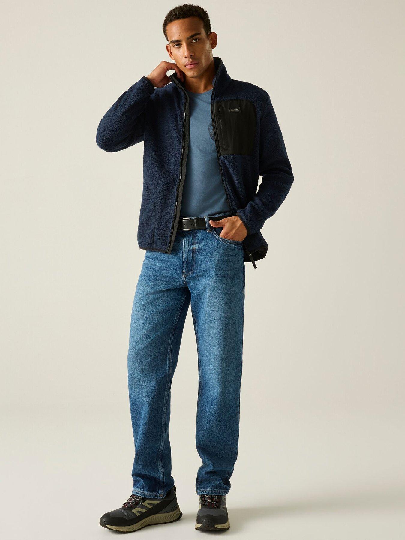 Image 4 of 7 of Regatta Mens Frankie Full Zip Borg Fleece Jacket - Navy/Black