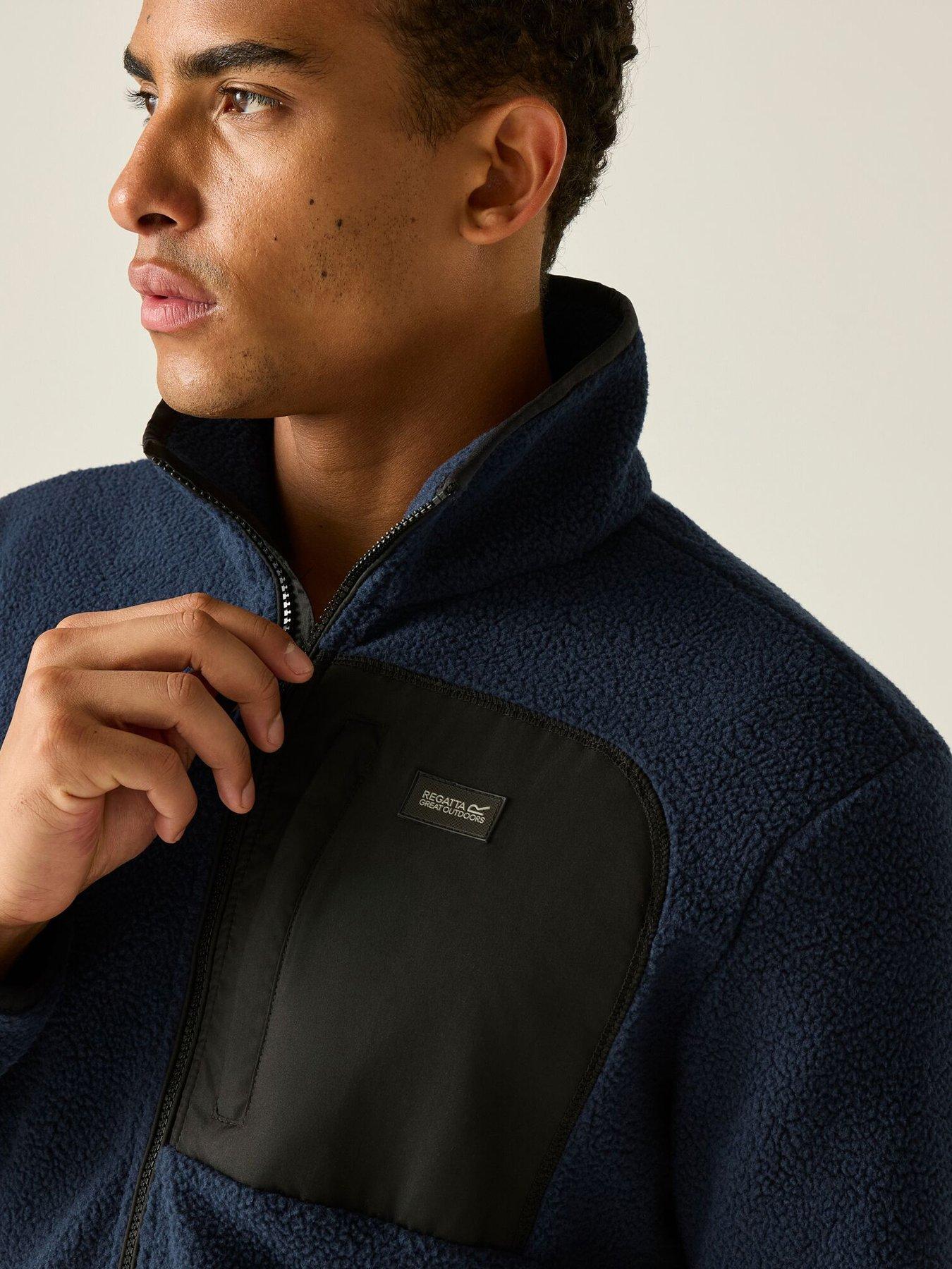 Image 5 of 7 of Regatta Mens Frankie Full Zip Borg Fleece Jacket - Navy/Black