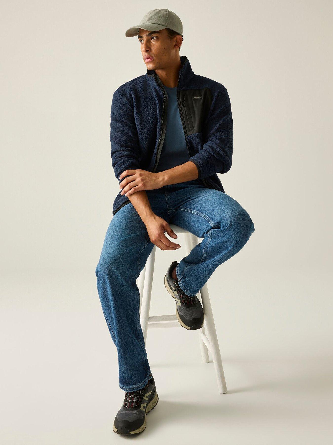 Image 6 of 7 of Regatta Mens Frankie Full Zip Borg Fleece Jacket - Navy/Black