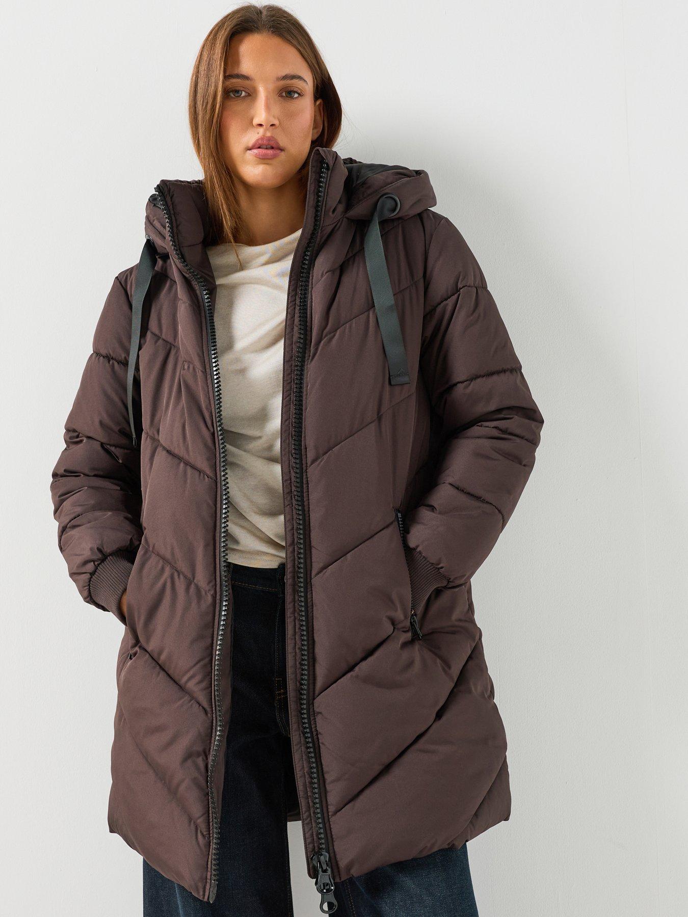 Image 1 of 6 of JDY Womens Skylar Hooded Zip Through Jacket - Brown