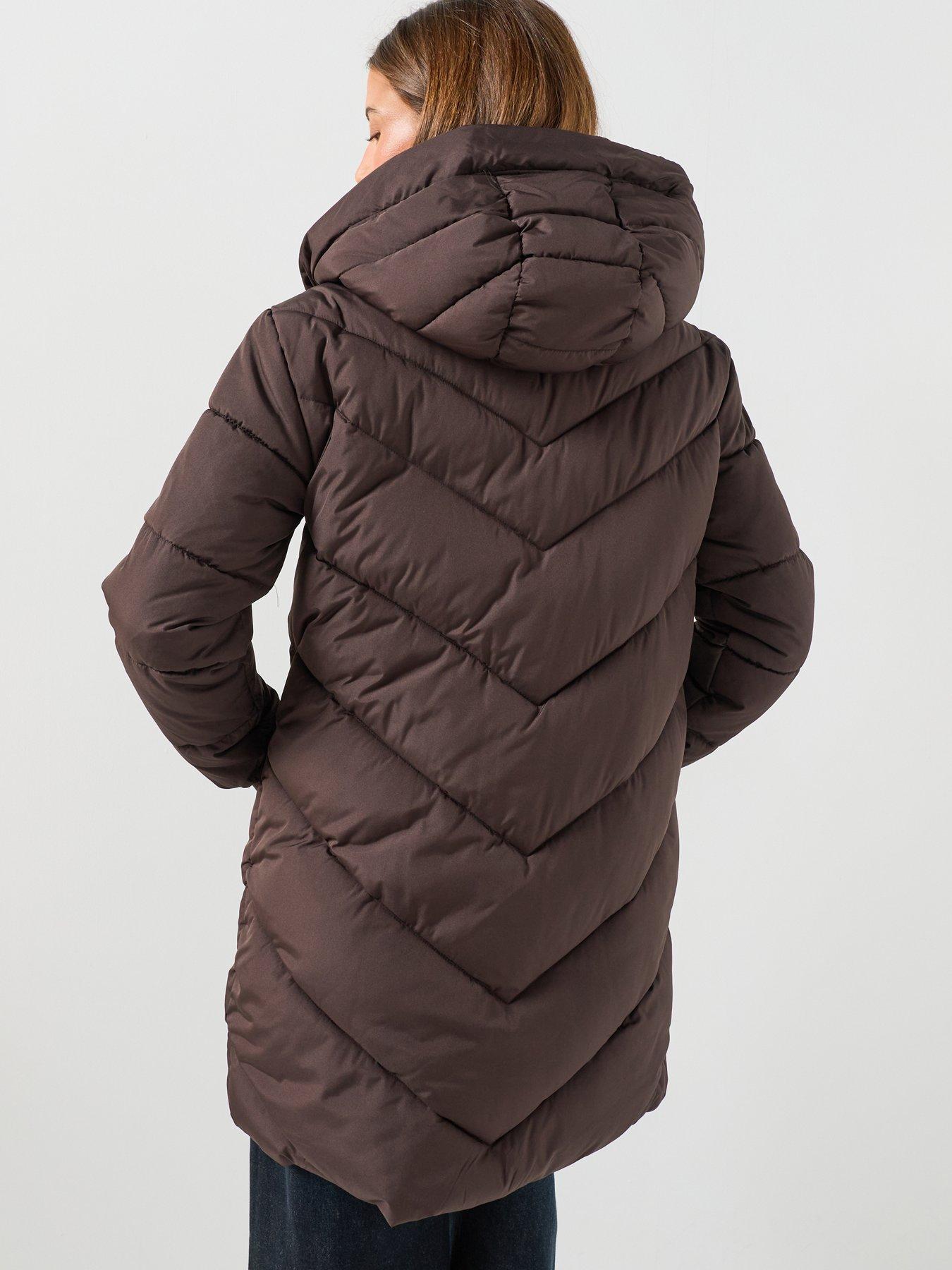 Image 2 of 6 of JDY Womens Skylar Hooded Zip Through Jacket - Brown