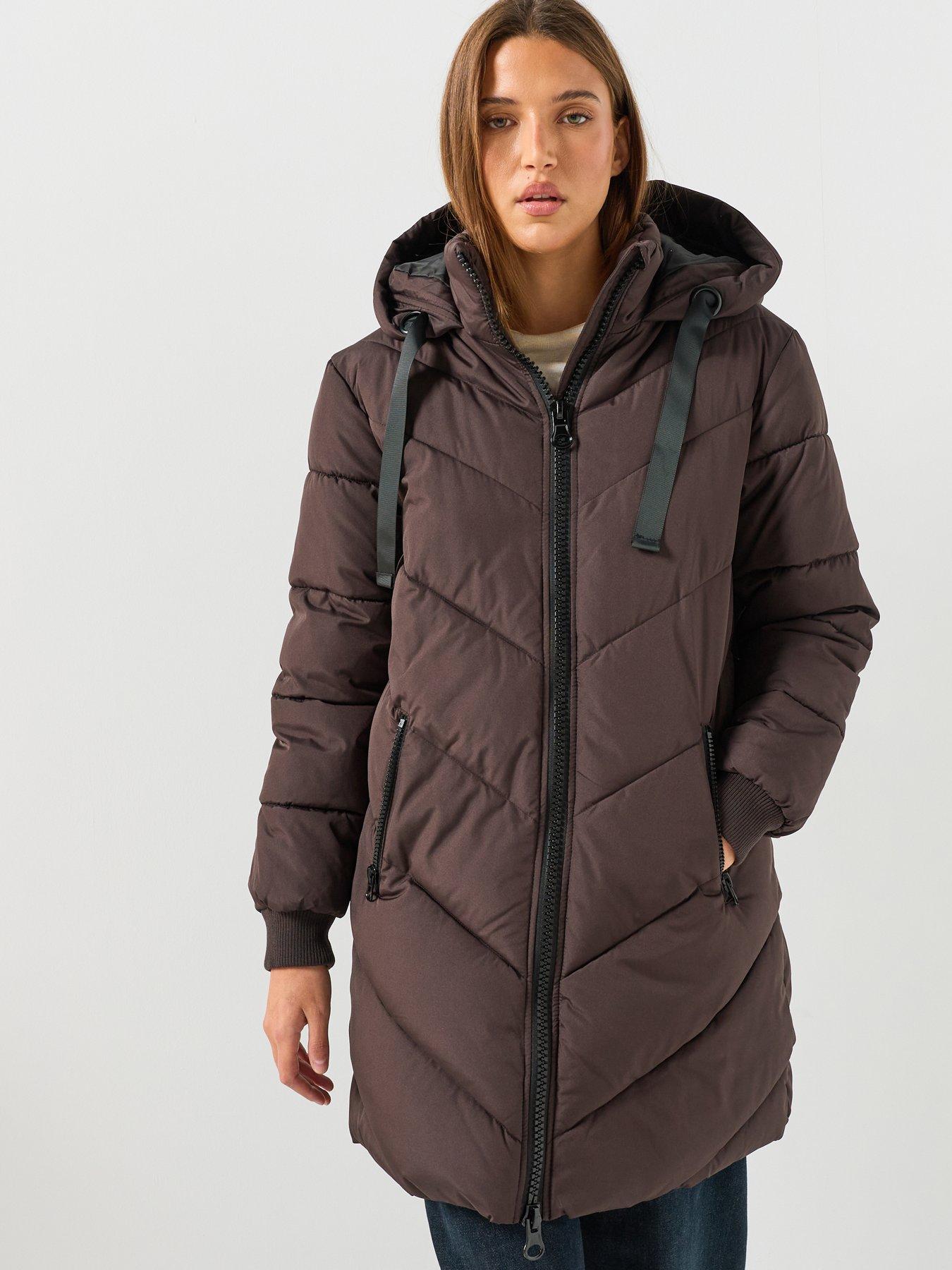 Image 5 of 6 of JDY Womens Skylar Hooded Zip Through Jacket - Brown