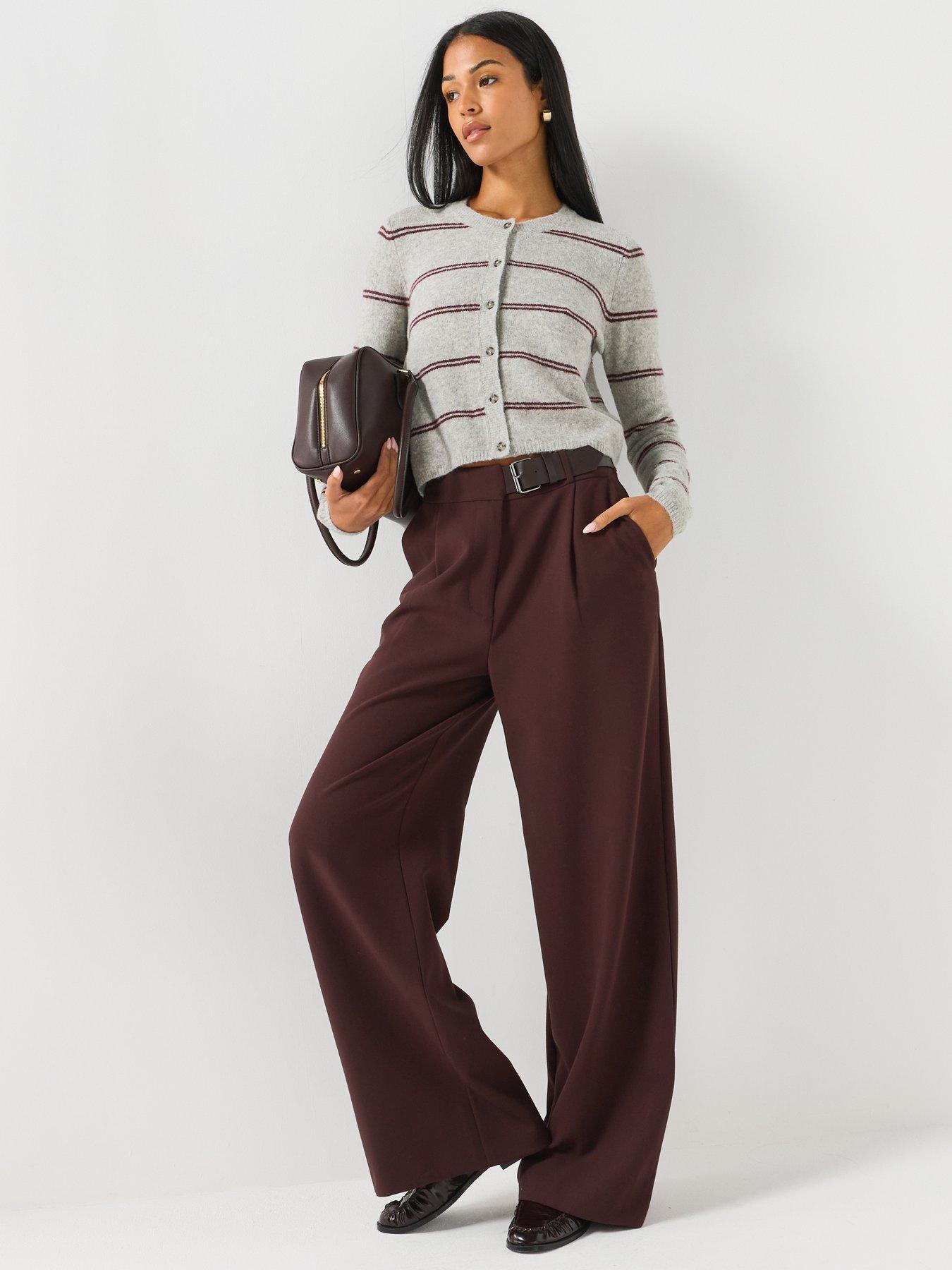 Image 4 of 5 of JDY Womens Jdychloe Button Through Stripe Cardigan - Grey