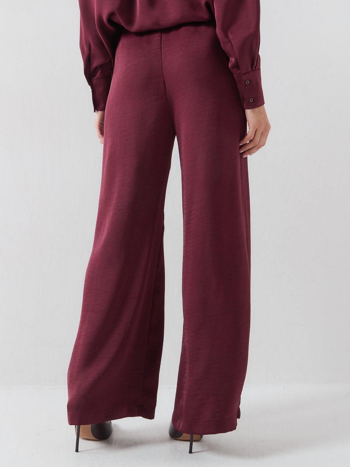 Image 2 of 5 of Vero Moda Womens Vmmiro Drawstring High Waist Trousers - Red