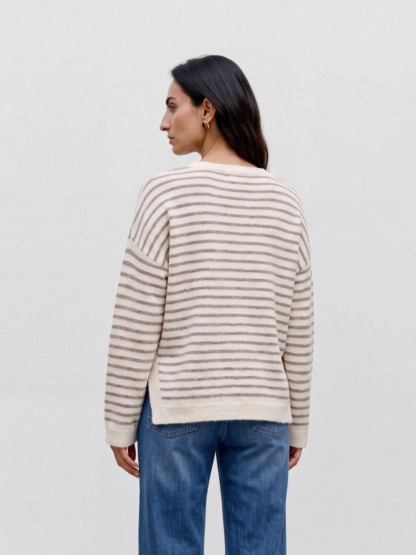 Image 2 of 4 of Mamalicious Womens Maternity Relaxed Striped Jumper - Cream