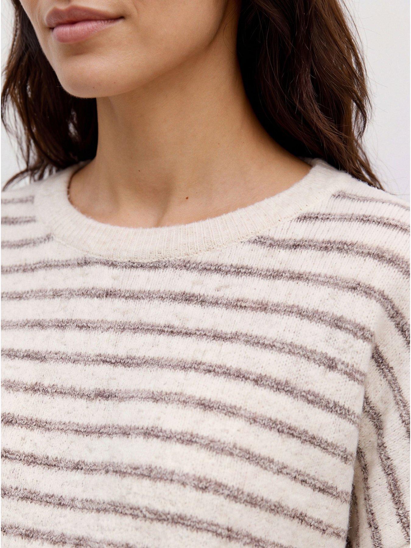 Image 4 of 4 of Mamalicious Womens Maternity Relaxed Striped Jumper - Cream