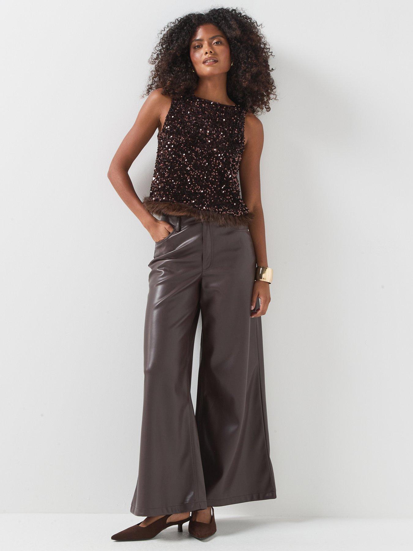 Image 3 of 5 of Vero Moda Bella Faux Fur Boat Neck Top