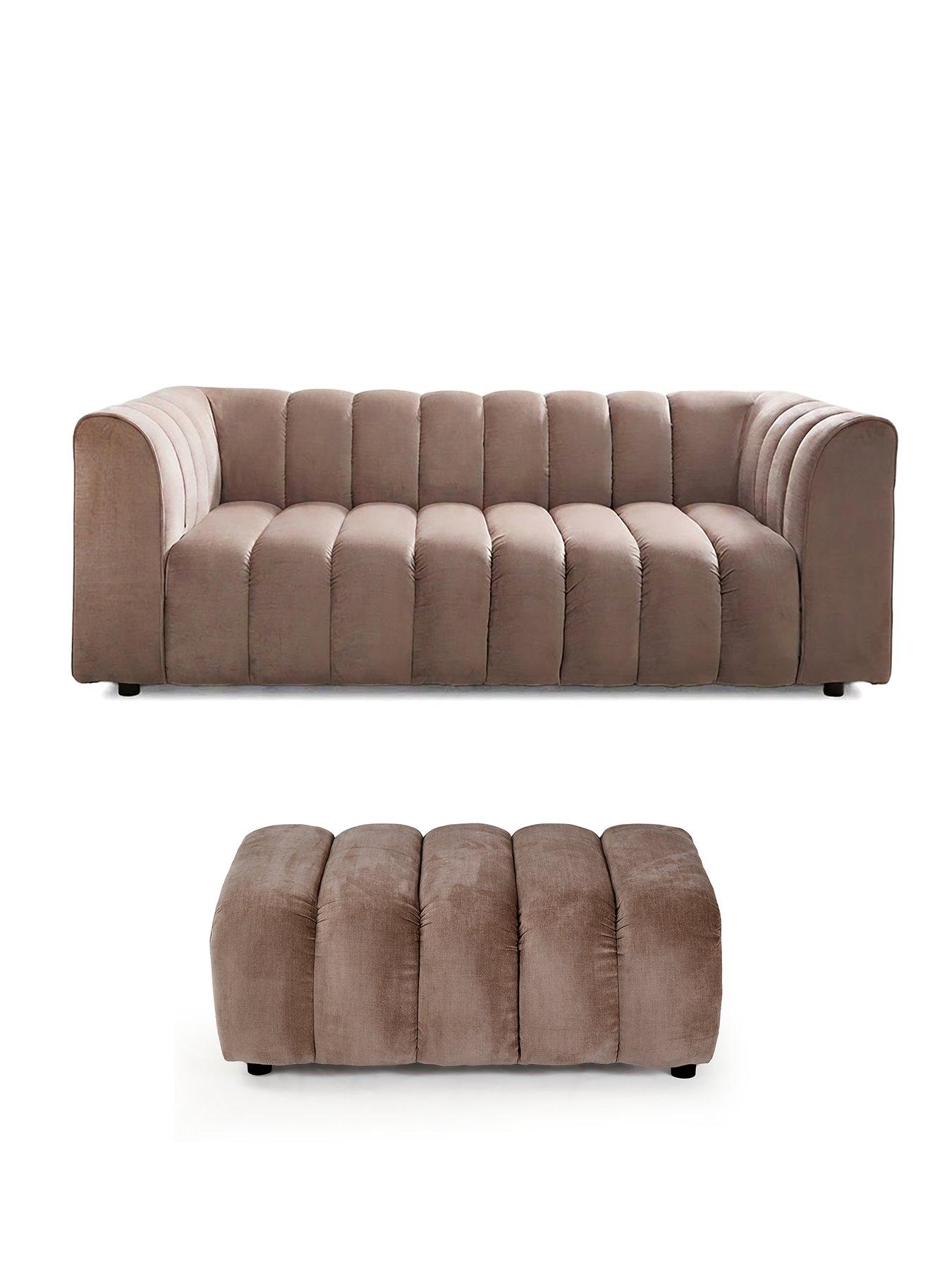 Image 2 of 7 of Michelle Keegan Home Mikah 3 Seater Sofa + Footstool Set (Buy &amp; SAVE!)