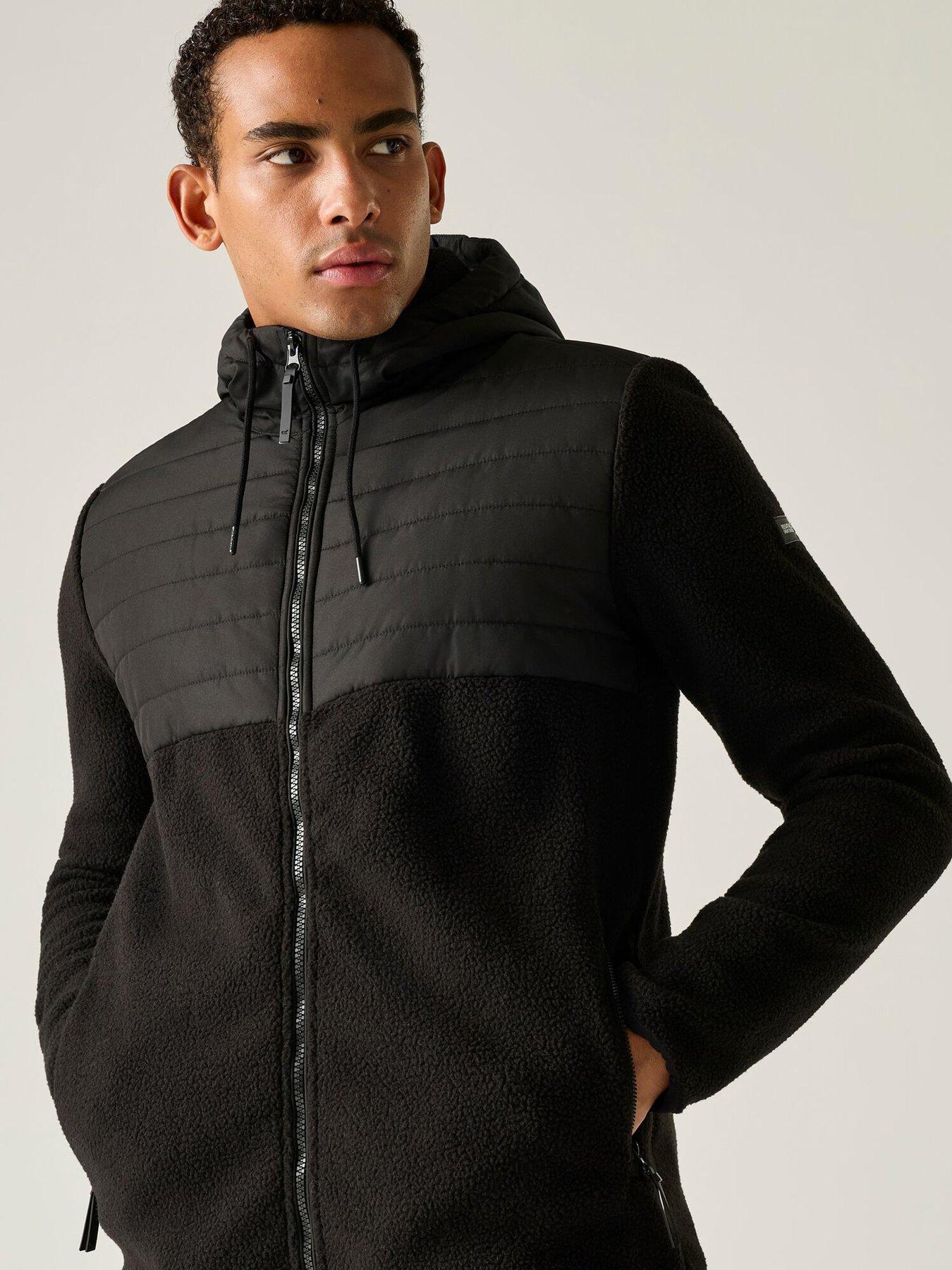 Image 1 of 7 of Regatta Mens Frankie Borg THERMOGUARD Hooded Hybrid Fleece - Black
