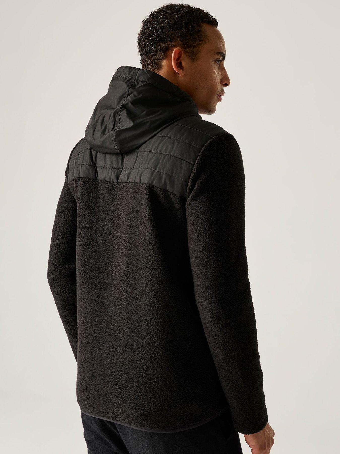Image 3 of 7 of Regatta Mens Frankie Borg THERMOGUARD Hooded Hybrid Fleece - Black