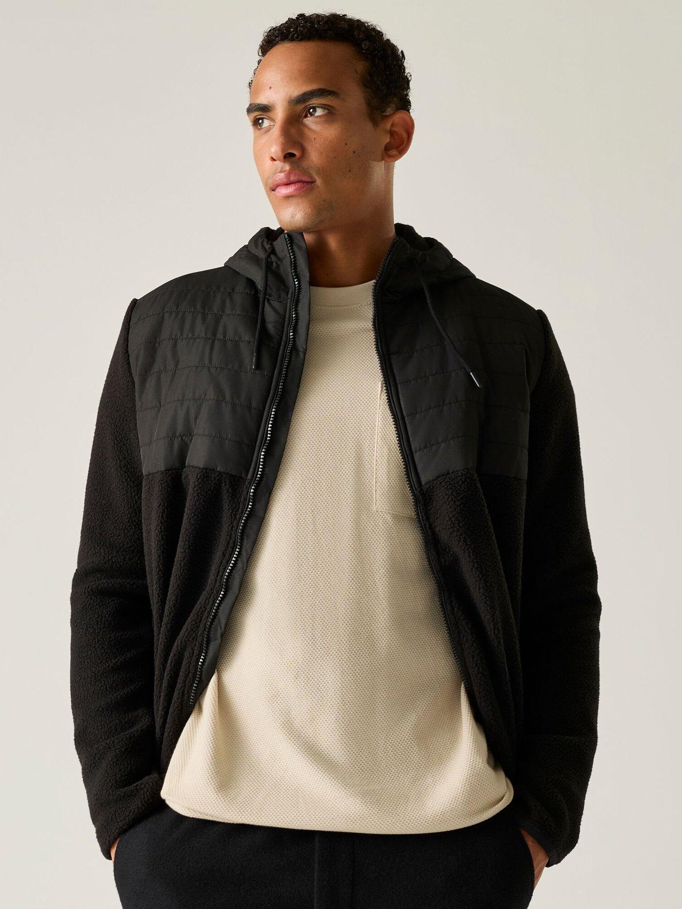 Image 5 of 7 of Regatta Mens Frankie Borg THERMOGUARD Hooded Hybrid Fleece - Black