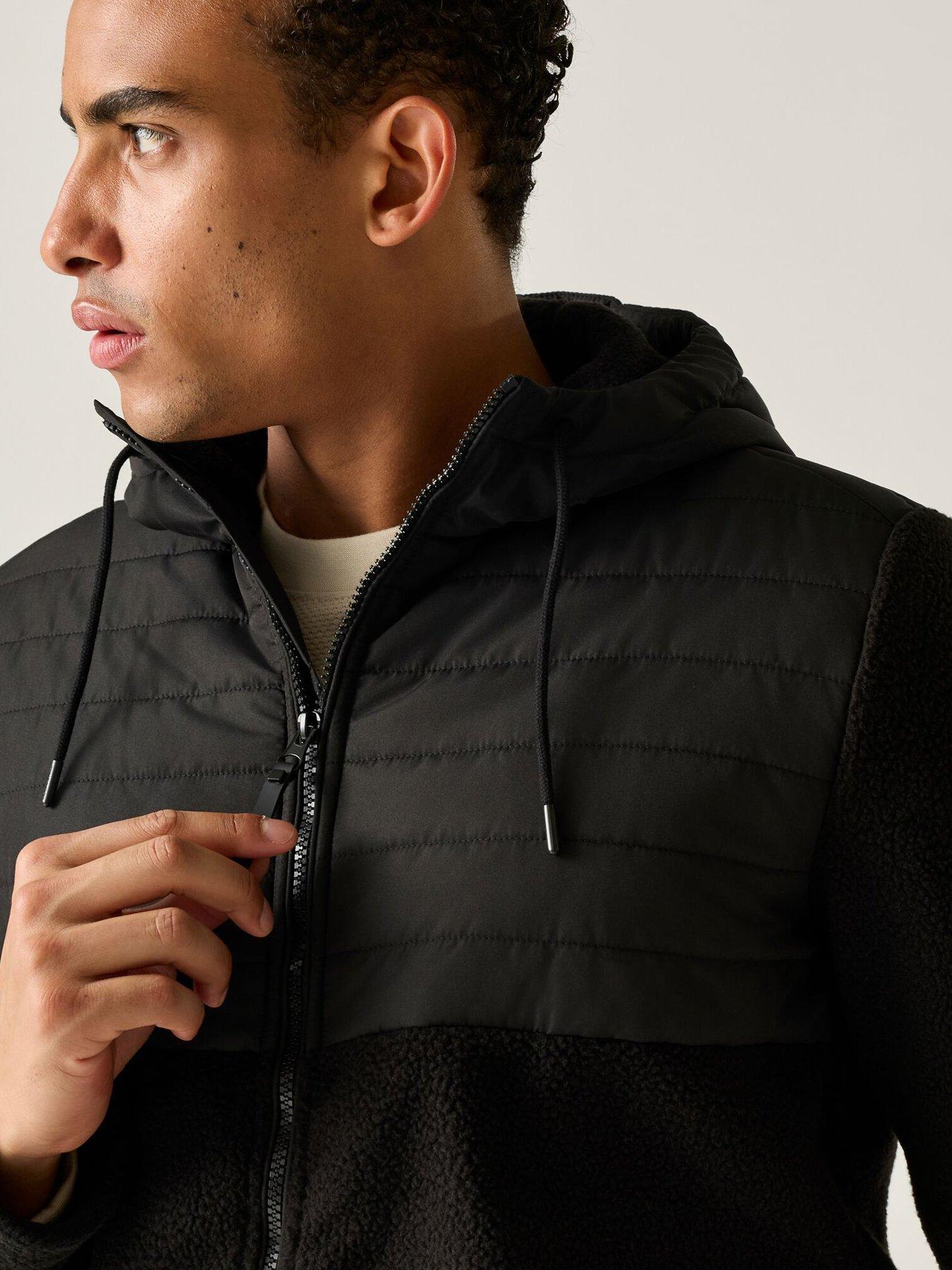 Image 6 of 7 of Regatta Mens Frankie Borg THERMOGUARD Hooded Hybrid Fleece - Black
