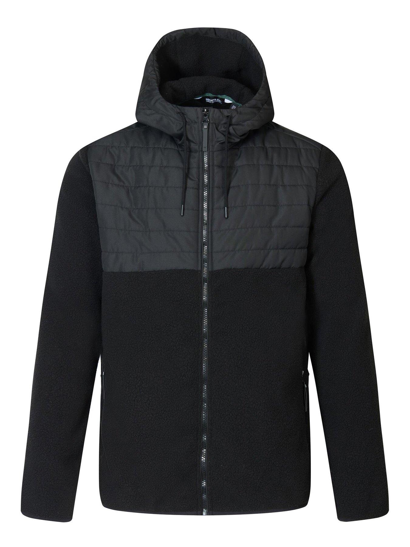 Image 7 of 7 of Regatta Mens Frankie Borg THERMOGUARD Hooded Hybrid Fleece - Black