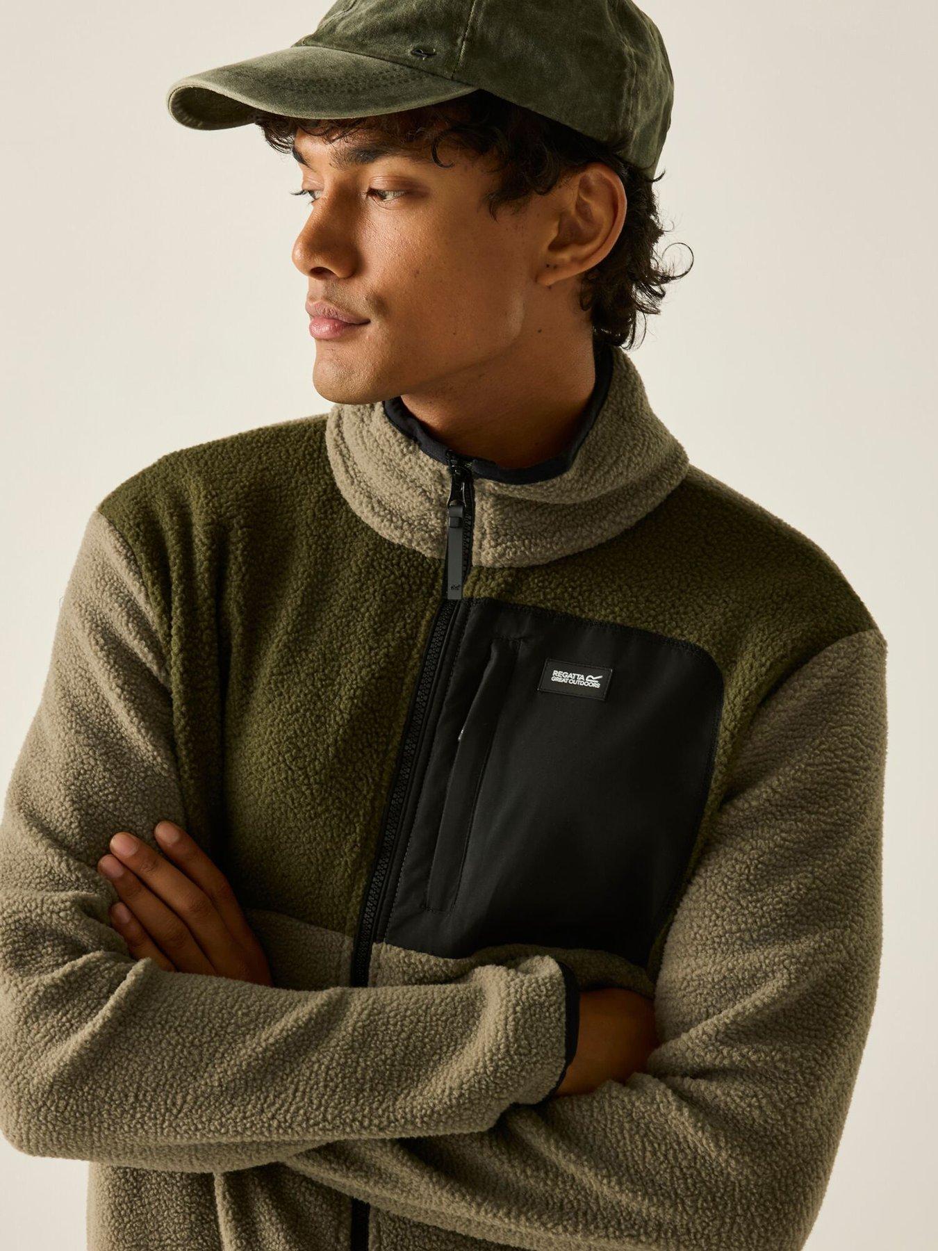 Image 2 of 6 of Regatta Mens Frankie Colour Block Full Zip Borg Fleece - Khaki
