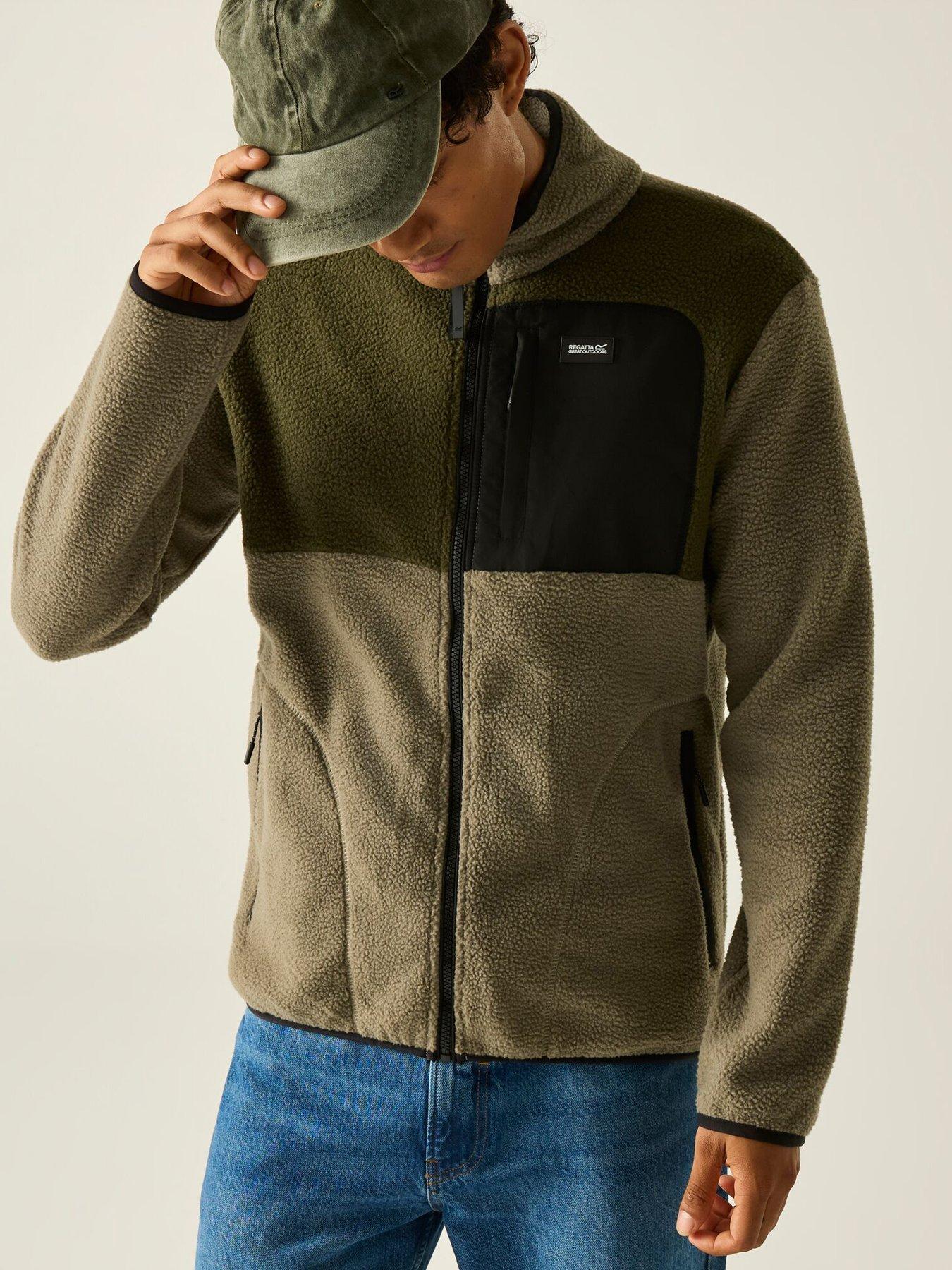 Image 5 of 6 of Regatta Mens Frankie Colour Block Full Zip Borg Fleece - Khaki