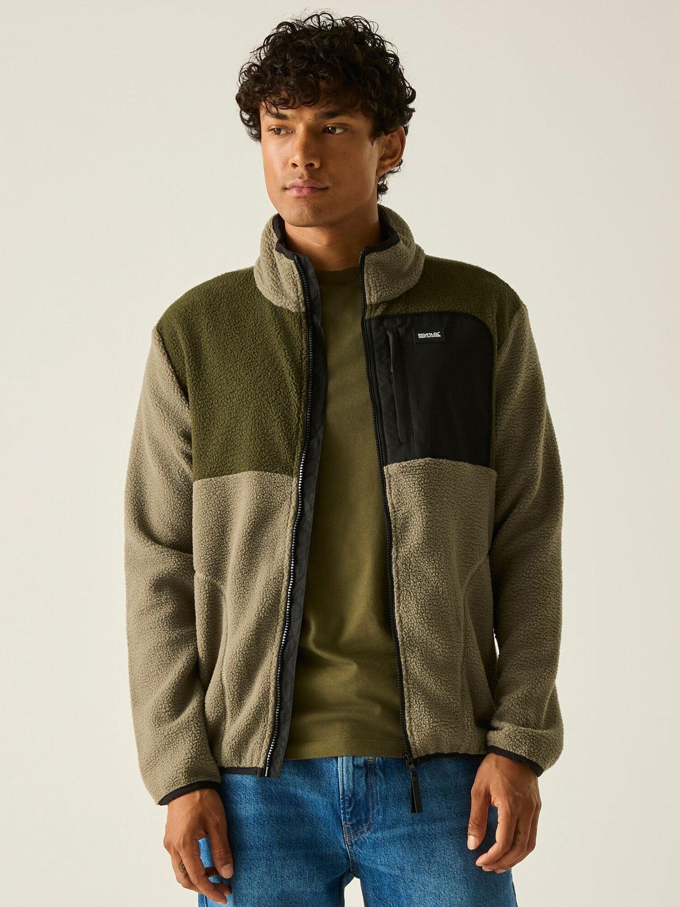 Image 6 of 6 of Regatta Mens Frankie Colour Block Full Zip Borg Fleece - Khaki