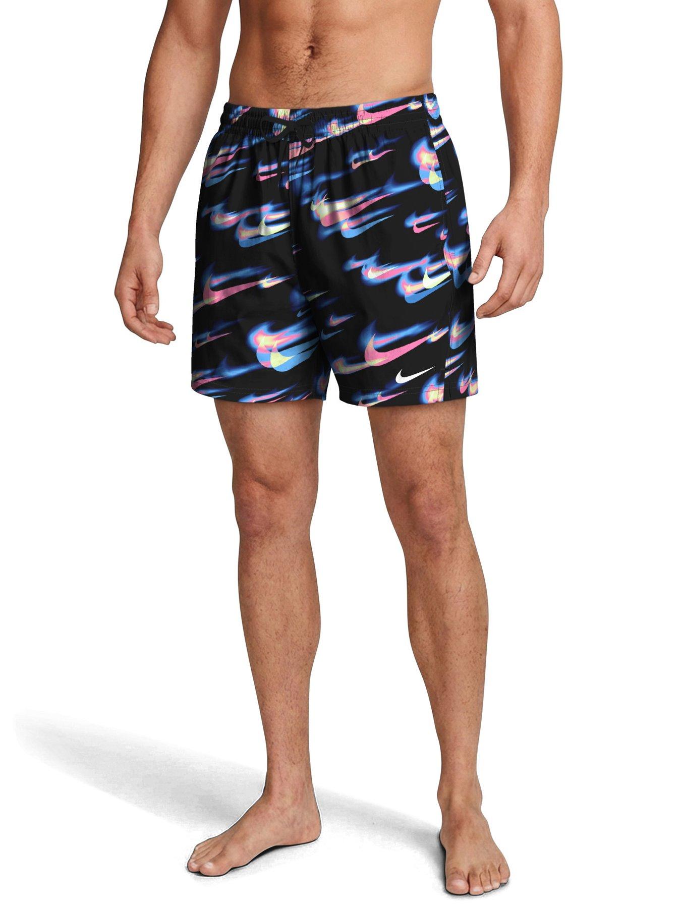 Nike Mens Swim 5 Inch Breaker Print Volley Short - Black