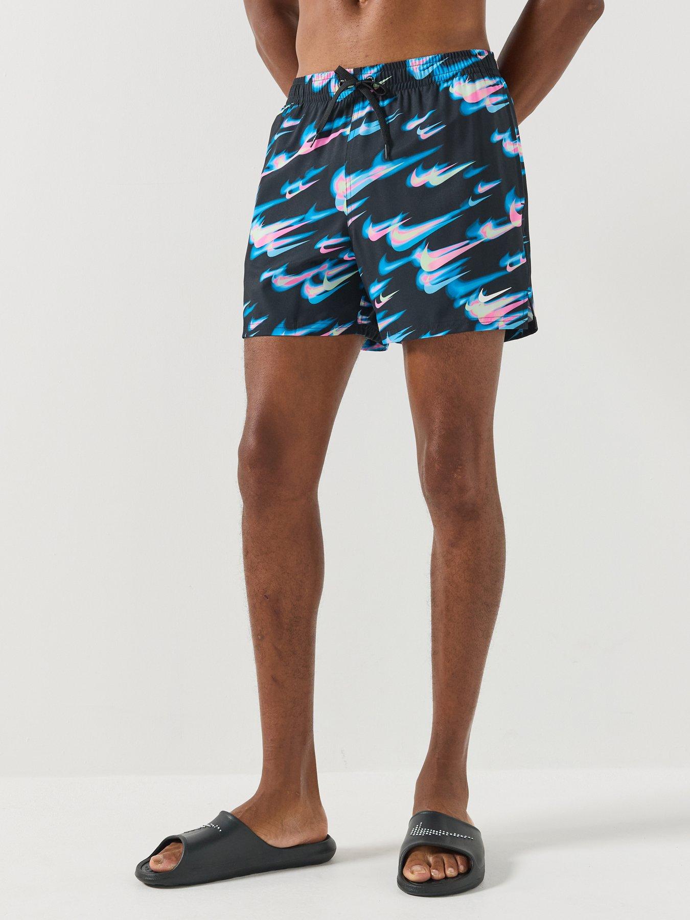 Nike Mens Swim 5 Inch Breaker Print Volley Short - Black