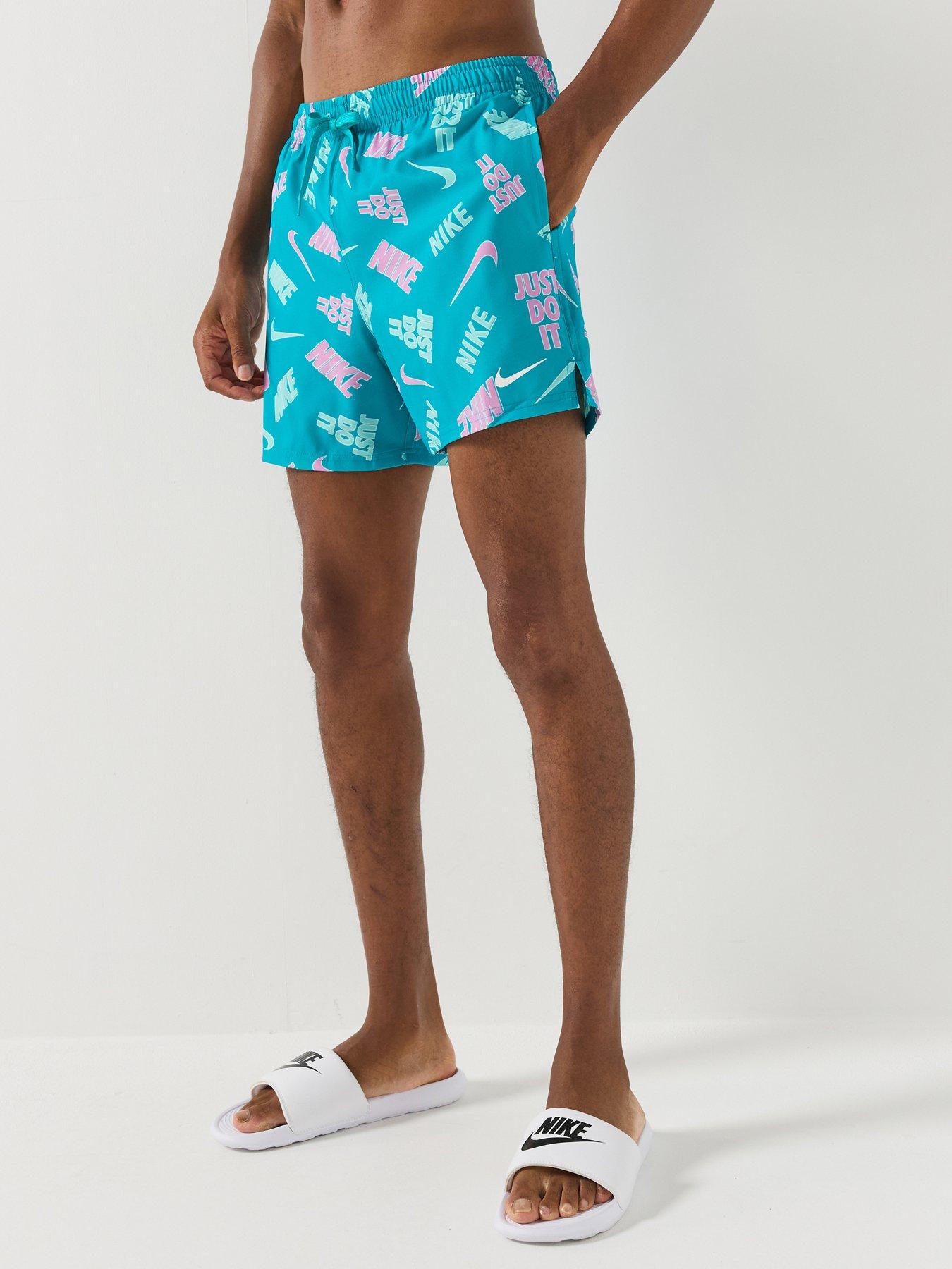 Nike Mens Swim 5 Inch Breaker Print Volley Short - Green