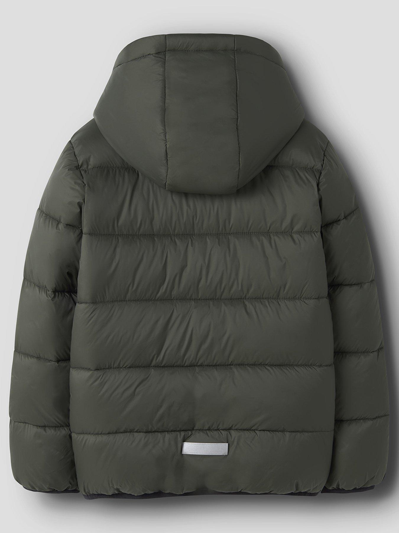 Image 3 of 6 of Name It Boys Marble Padded Jacket - Green