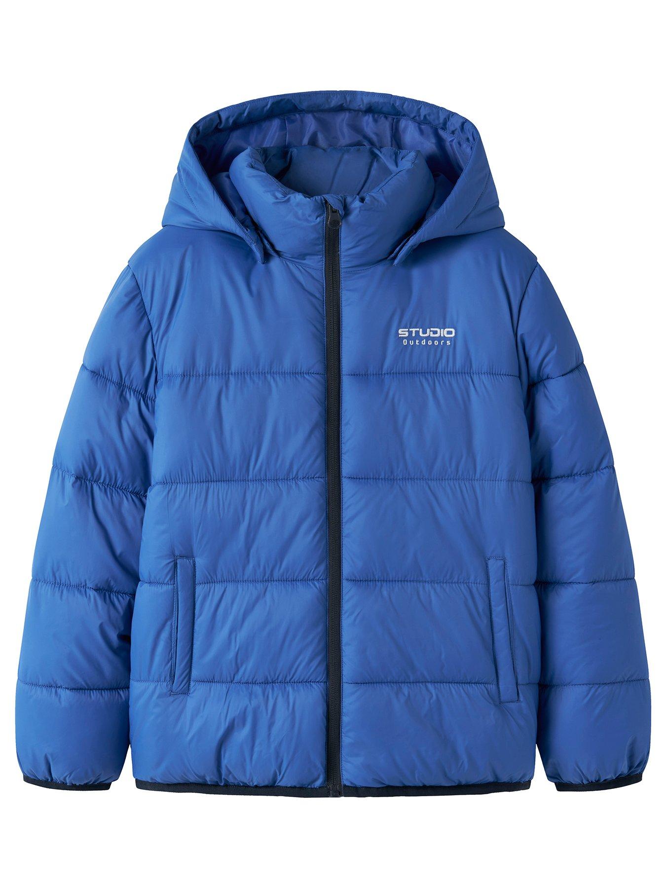 Image 1 of 5 of Name It Boys Marble Padded Jacket - Blue